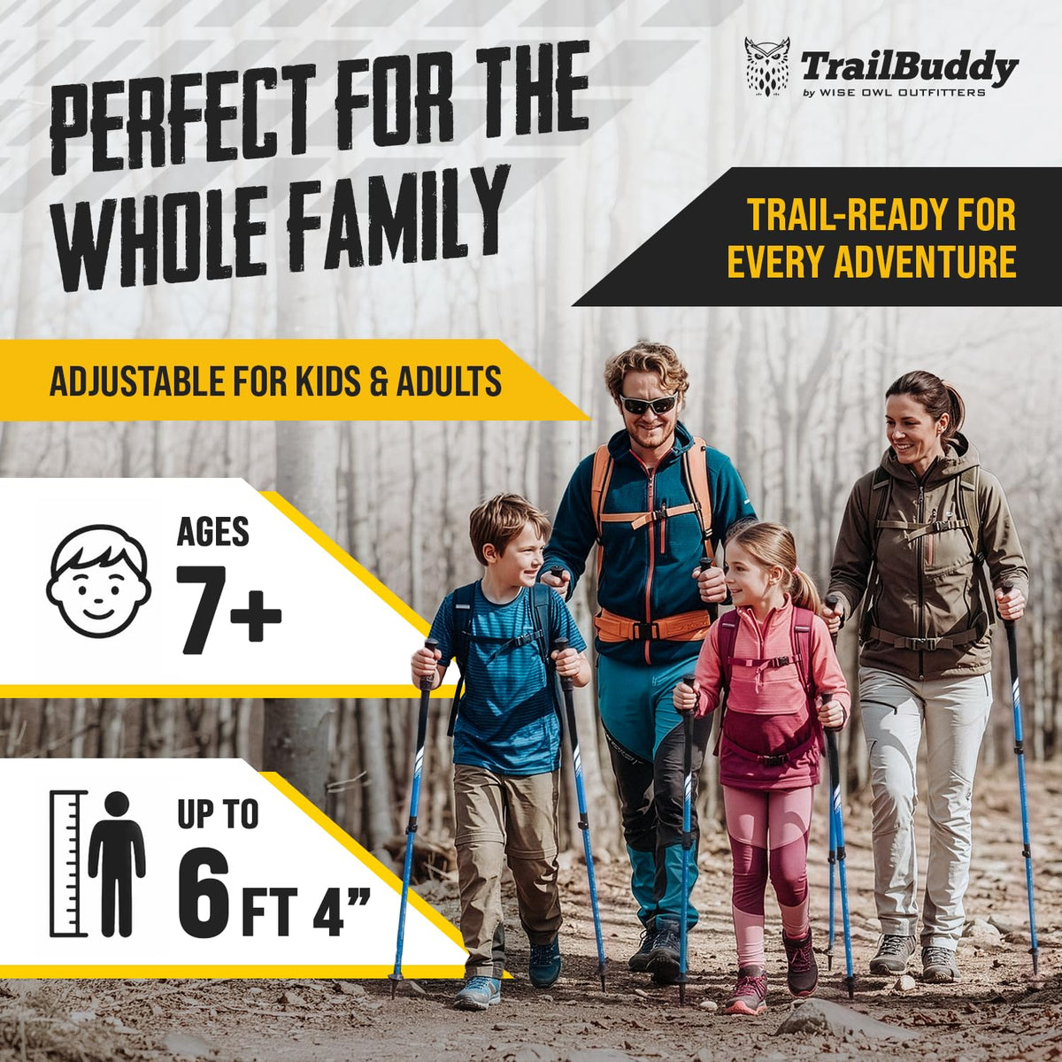 TrailBuddy Trekking Poles Lightweight 7075 Aluminum Hiking - TrailBuddy Official Imagery - 8
