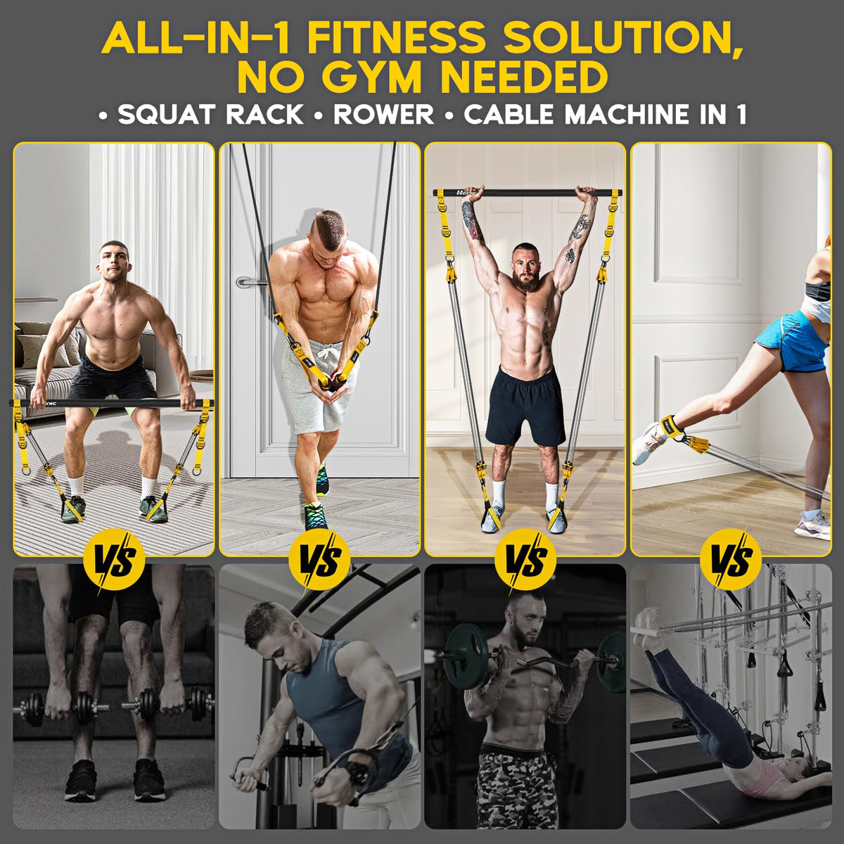 Heavy Pilates Equipment Portable Pilates Bar Kit with - HOXWC Official Imagery - 4