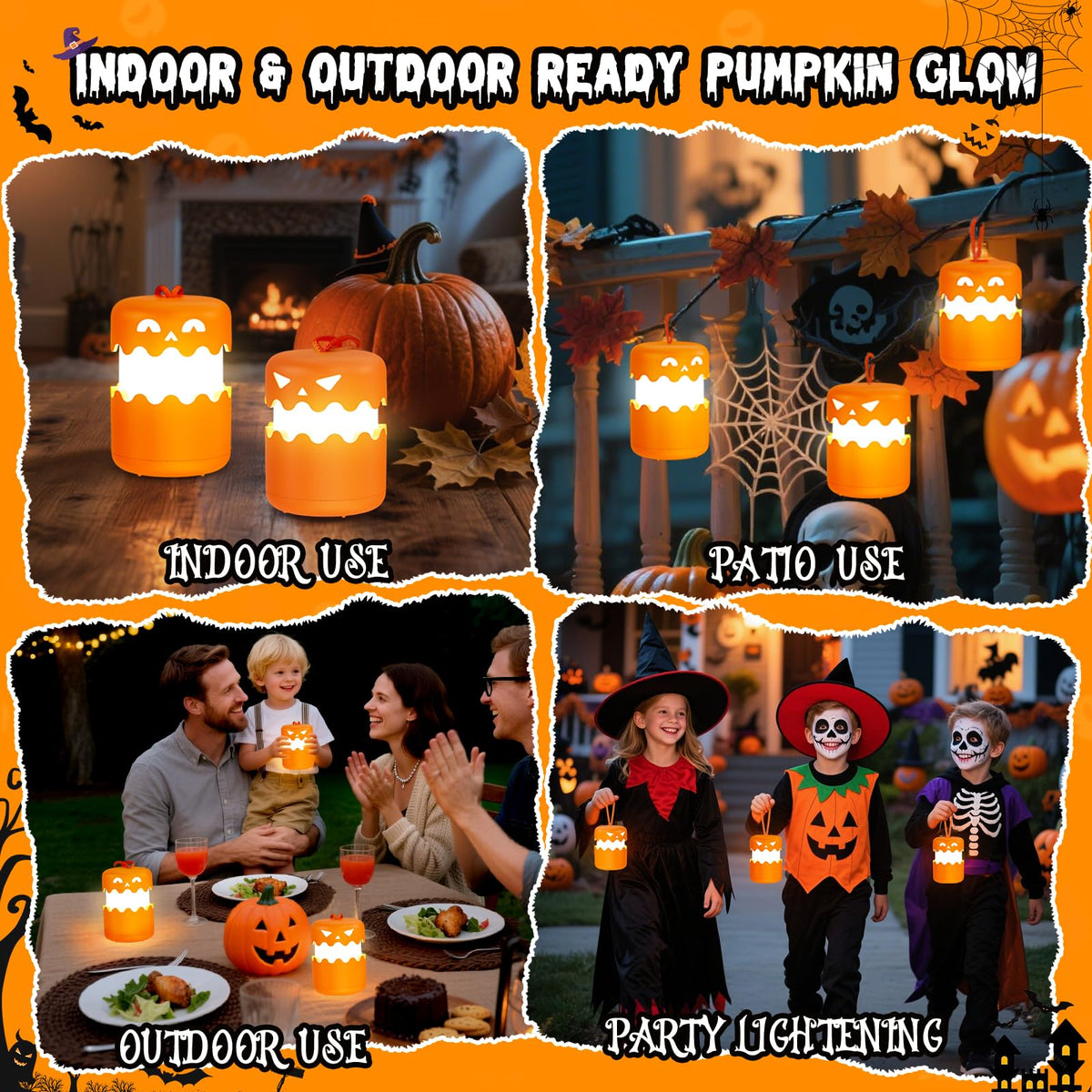 Rechargeable Halloween Pumpkin Lantern Light Collapsible - Yunaking Official Imagery - 8