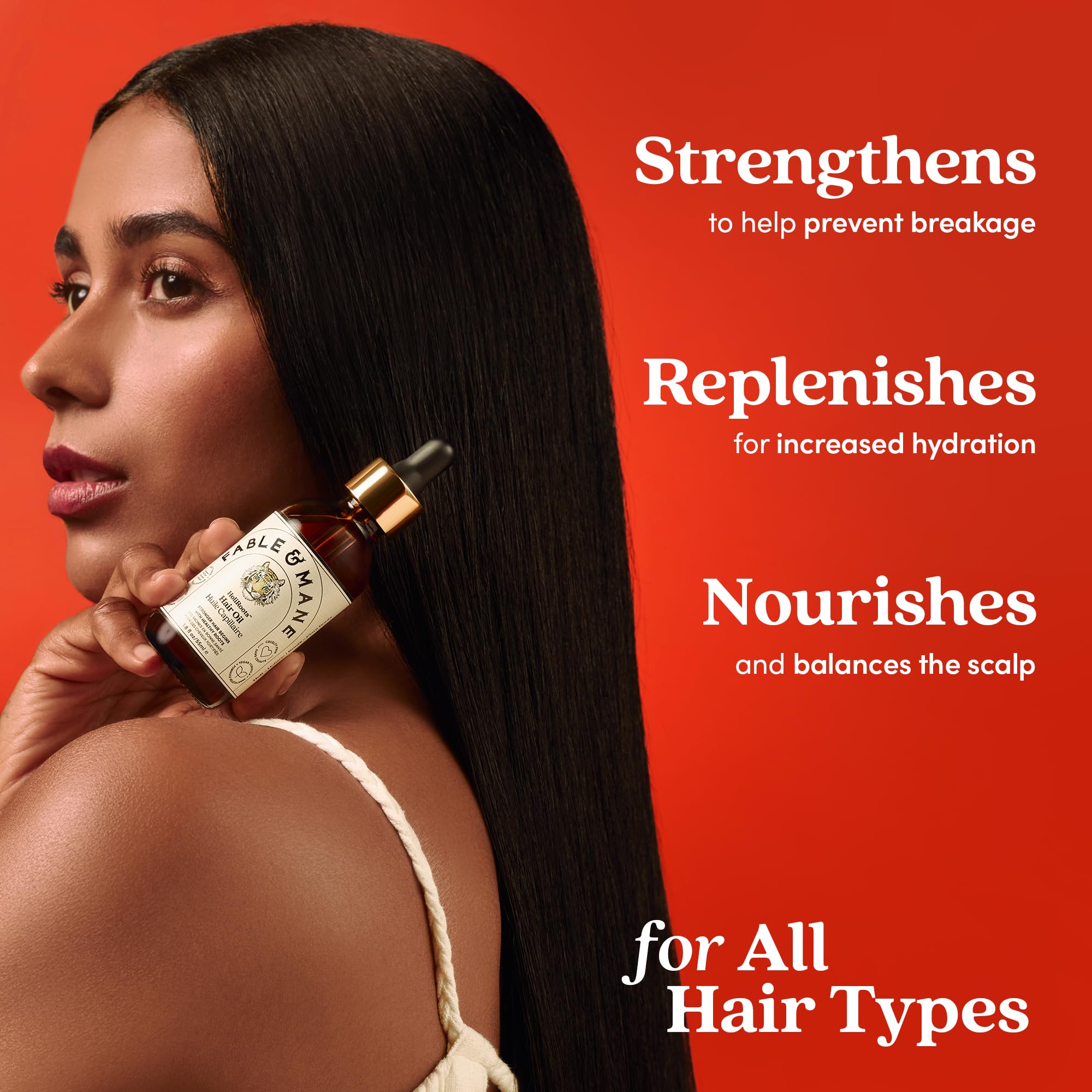 Fable & Mane Fable and Mane Hair Oil - HoliRoots Strengthening Serum for Dama - Fable & Mane Official Product View 8