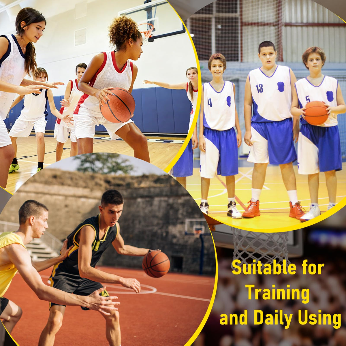 6 Pack Bulk Basketballs Official Outdoor Indoor for Men - SIKEMAY Official Imagery - 8
