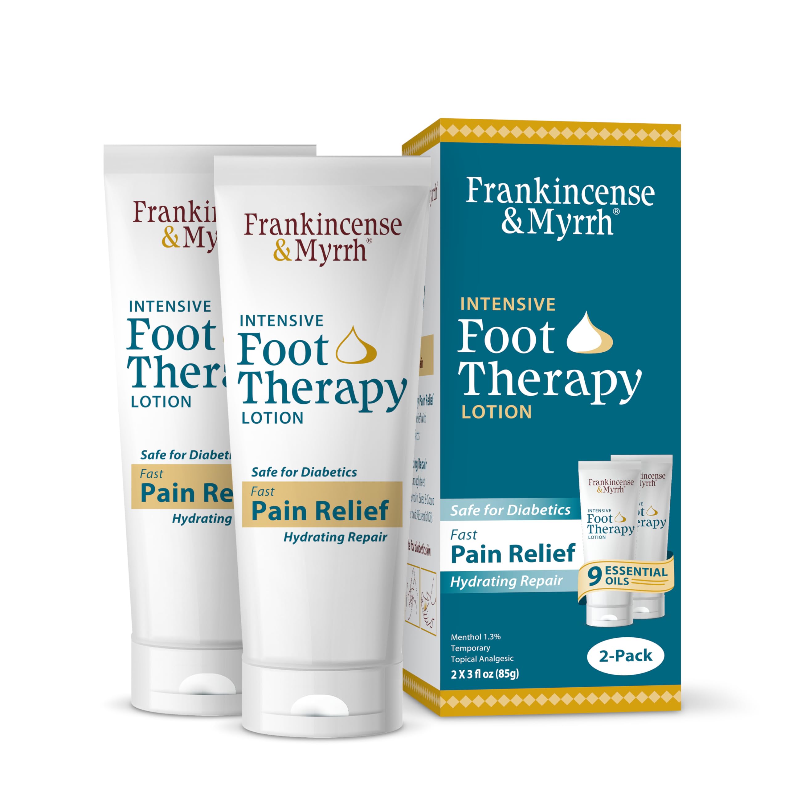 FRANKINCENSE & MYRRH Intensive Foot Therapy Lotion, Restless Leg 3oz, 2Pack