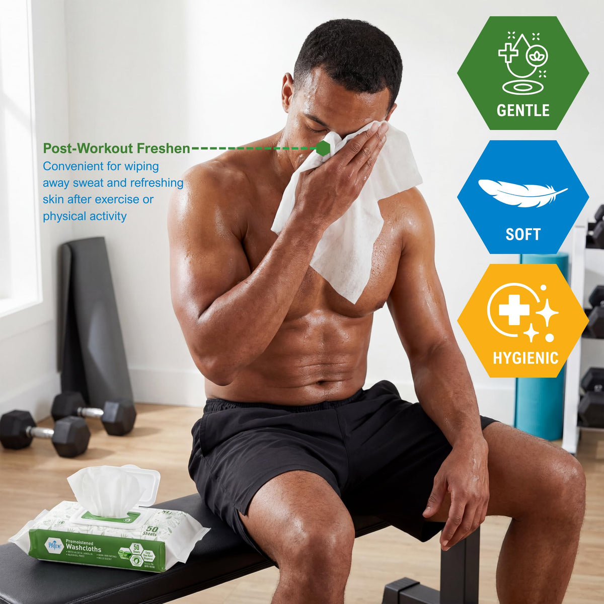 MED PRIDE Premoistened Washcloths 8x12 in with Aloe Lanolin - MED PRIDE Official Imagery - 4