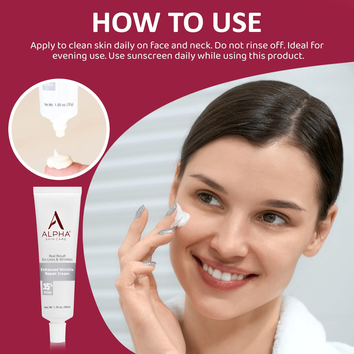 Alpha Skin Care Enhanced Wrinkle Repair Cream 0 15 Retinol 1 - Alpha Official Imagery - 5