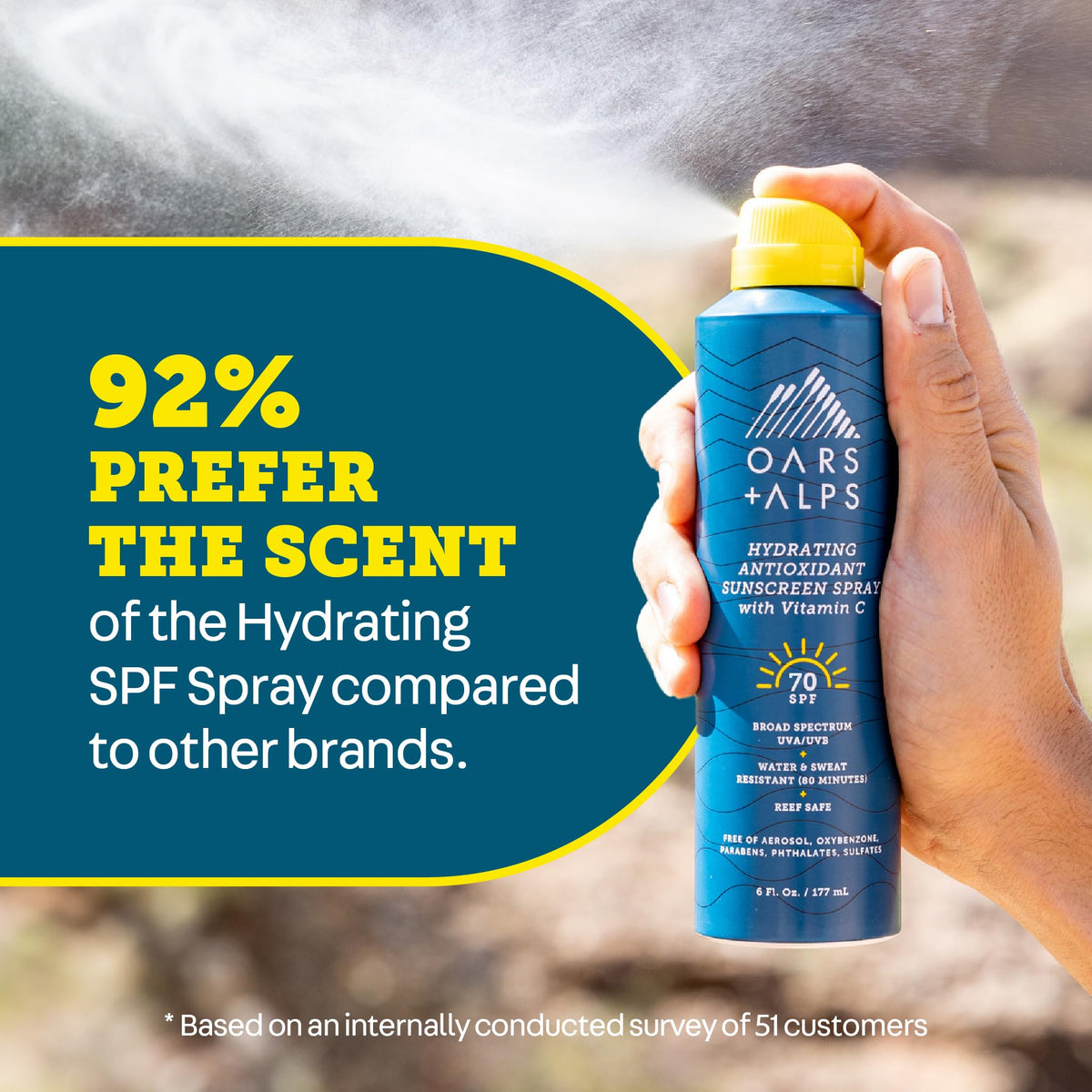 Oars Alps SPF 70 Body Sunscreen Spray Clear Lightweight 2pk - Oars + Alps Official Imagery - 7