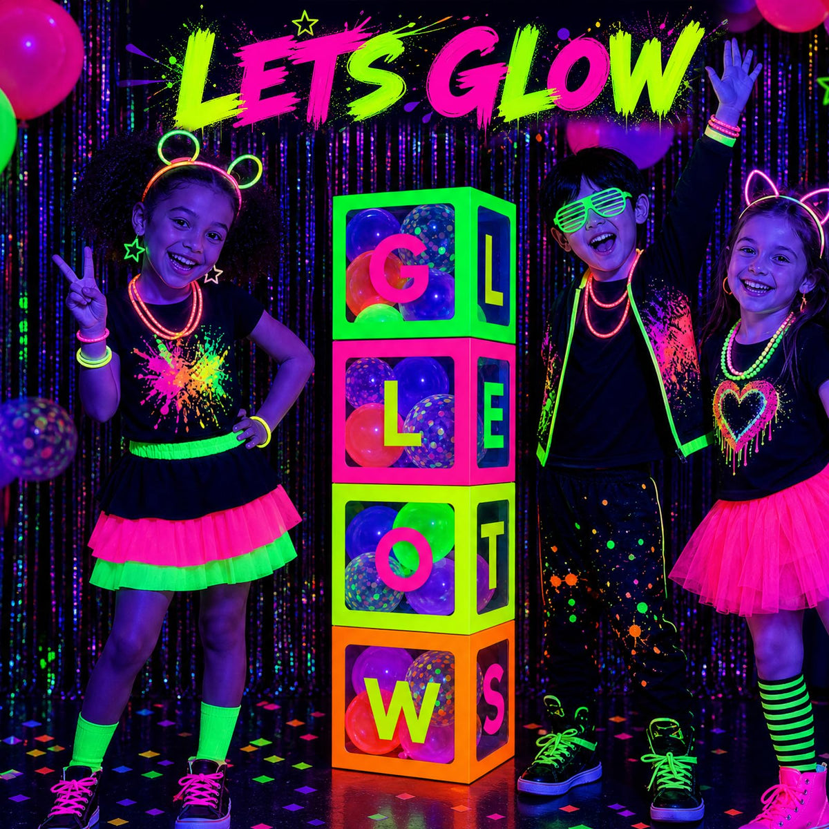 Mega L Glow in the Dark Party Supplies Neon Balloon Boxes 8 - Mega-Loopolis Official Imagery - 7