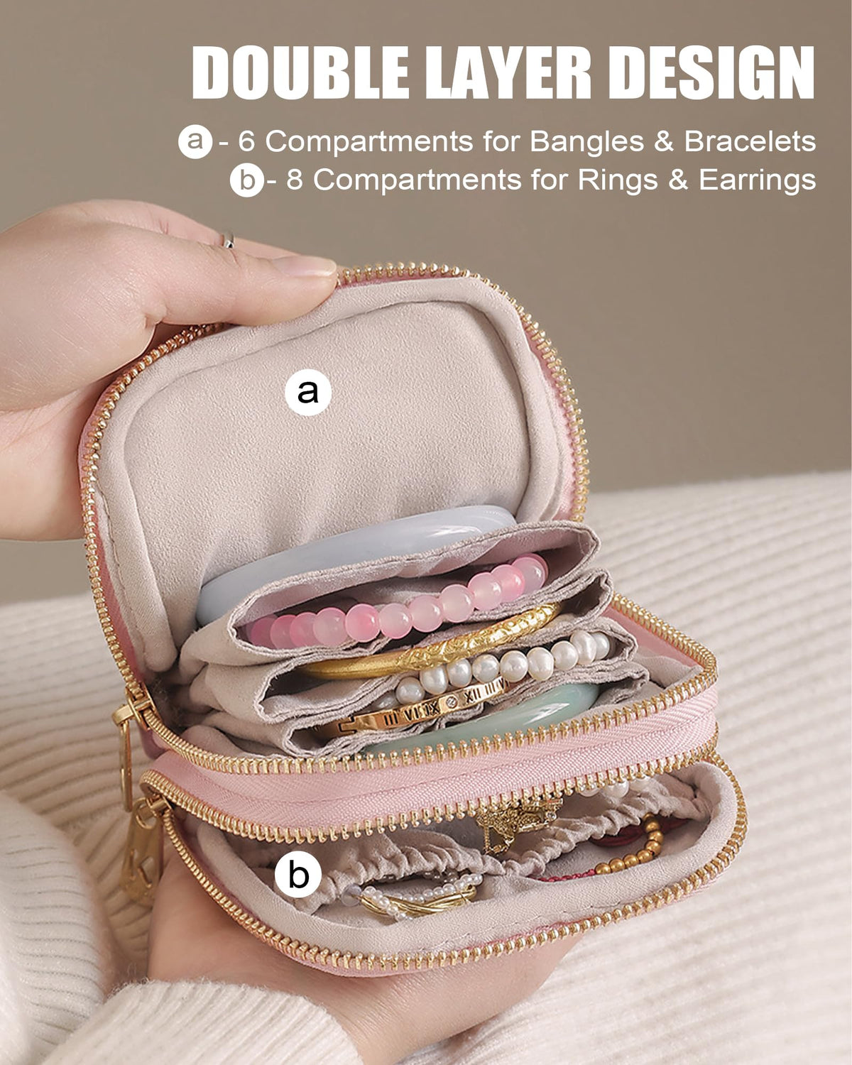 WOOMADA Velvet Travel Jewelry Organizer Case - WOOMADA Official Imagery - 4