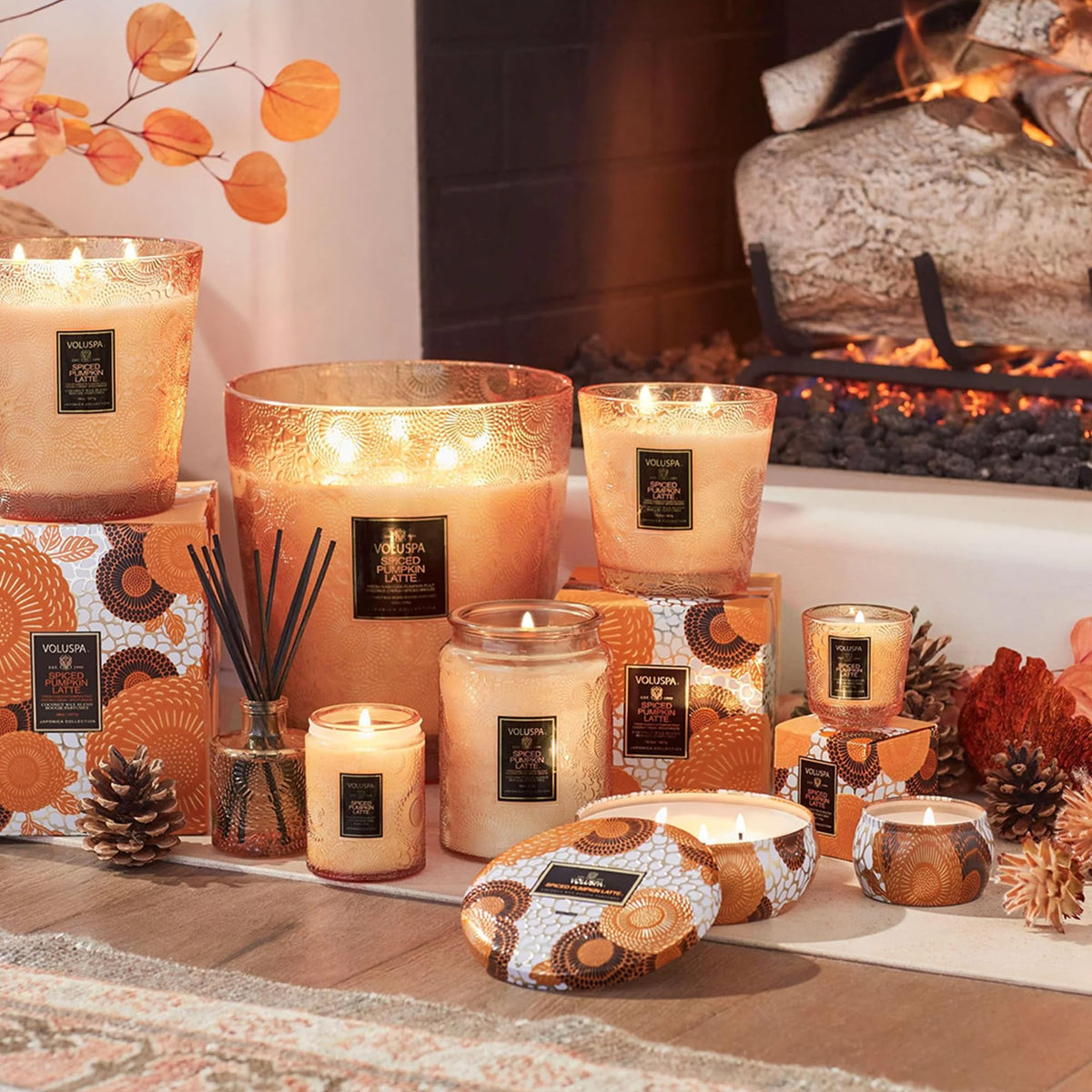 Voluspa Spiced Pumpkin Latte Large Scented Candle Jar 18 Oz - Premium Selection Official Imagery - 7