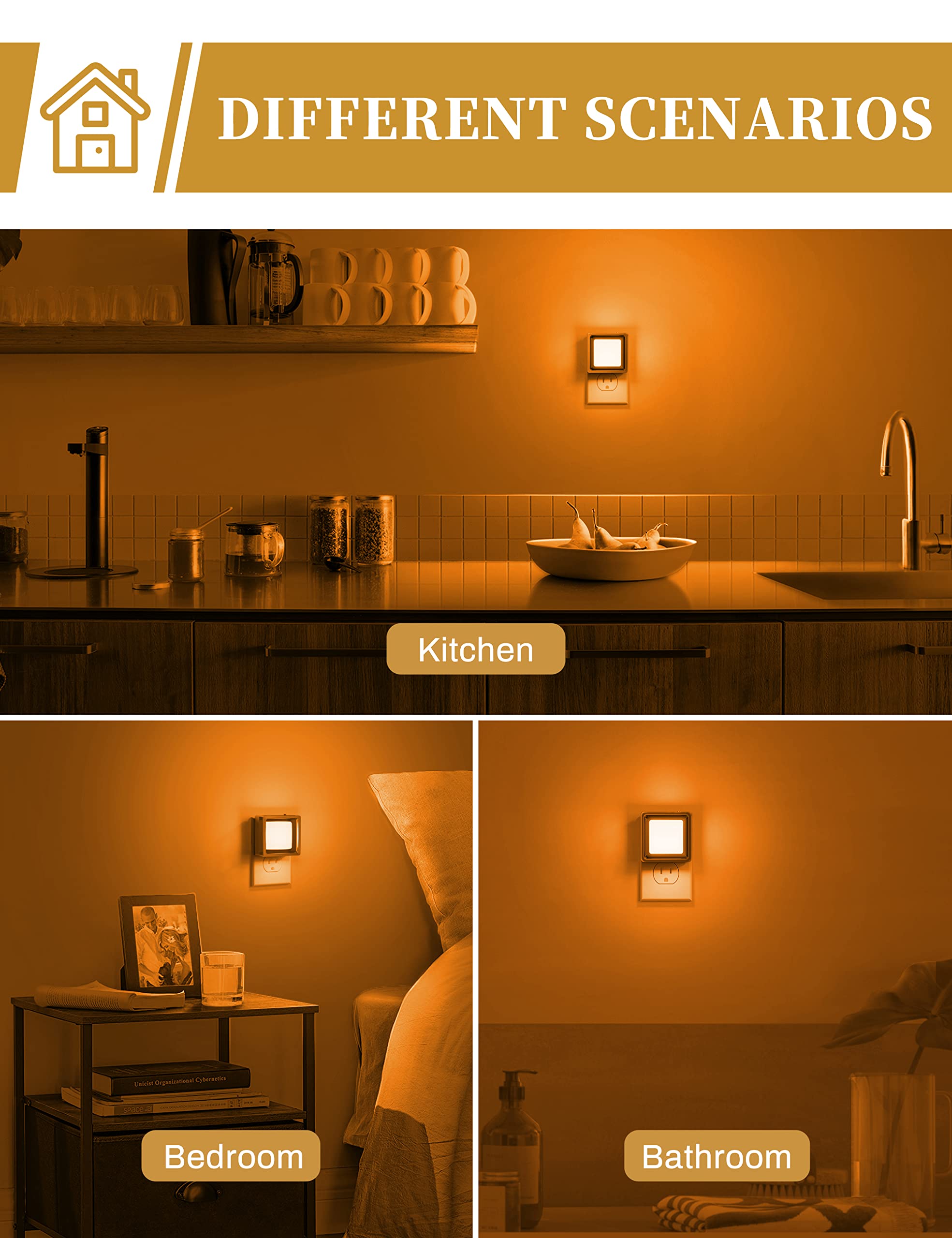 DORESshop Orange Night Light  ,Night Lights Plug Into Wall Halloween - DORESshop Official Product View 6