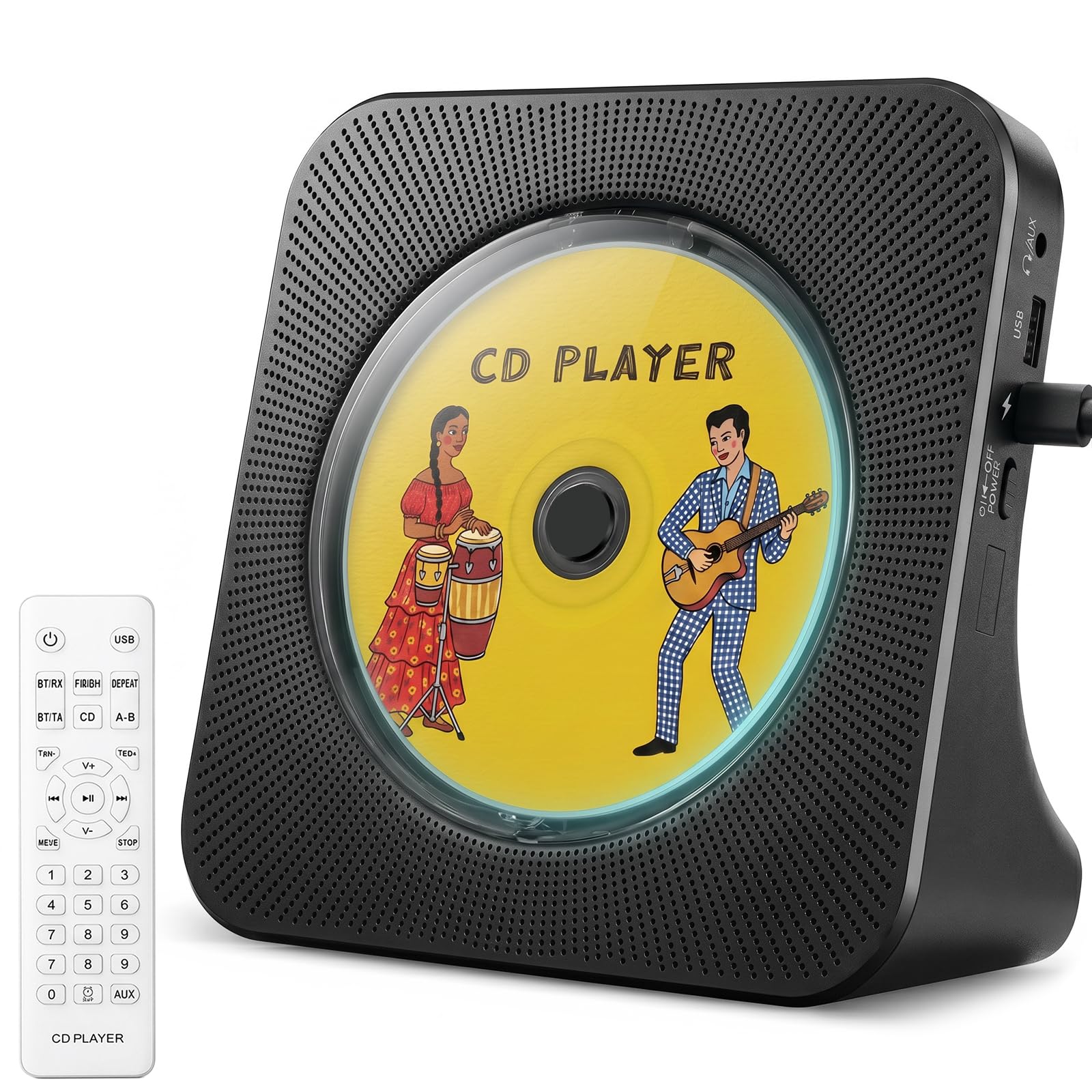 Gueray Bluetooth Desktop CD Player for Home – Black
