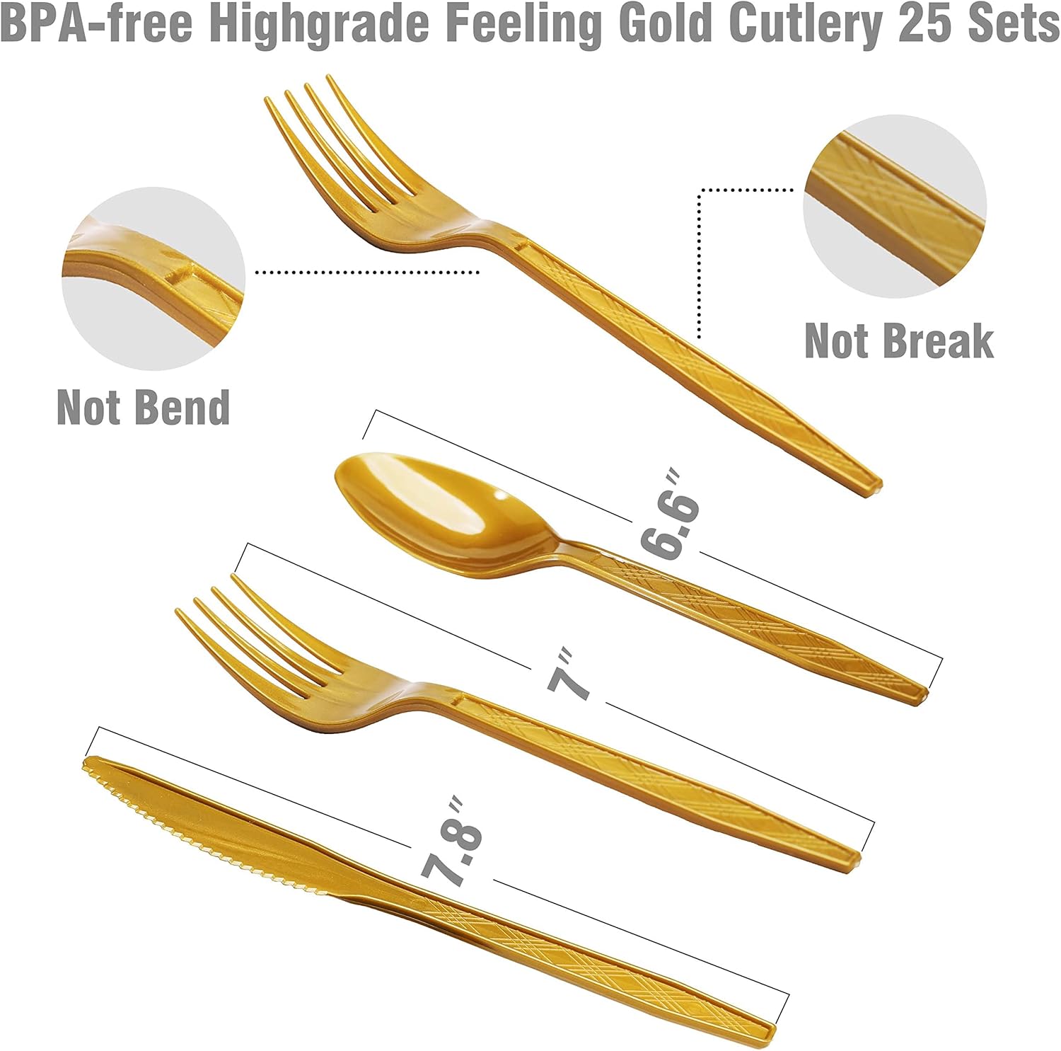 Set of 200 white and gold birthday party supplies for 25 guests, including disposable plates, cups, and decorations by VYLURIXX