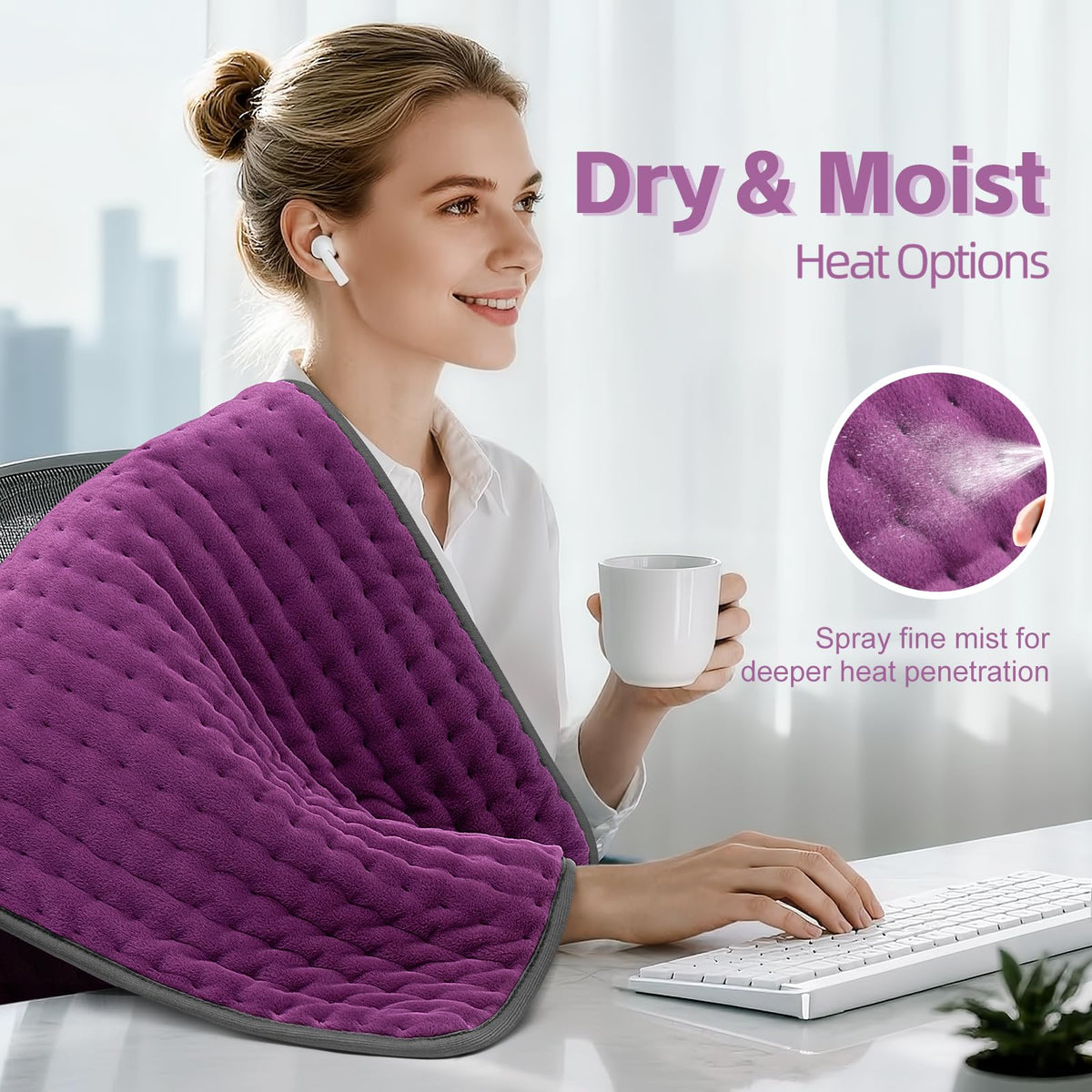 17 x33 Heating Pad for Back Pain Relief Extra Large Electric - TATOWN Official Imagery - 5