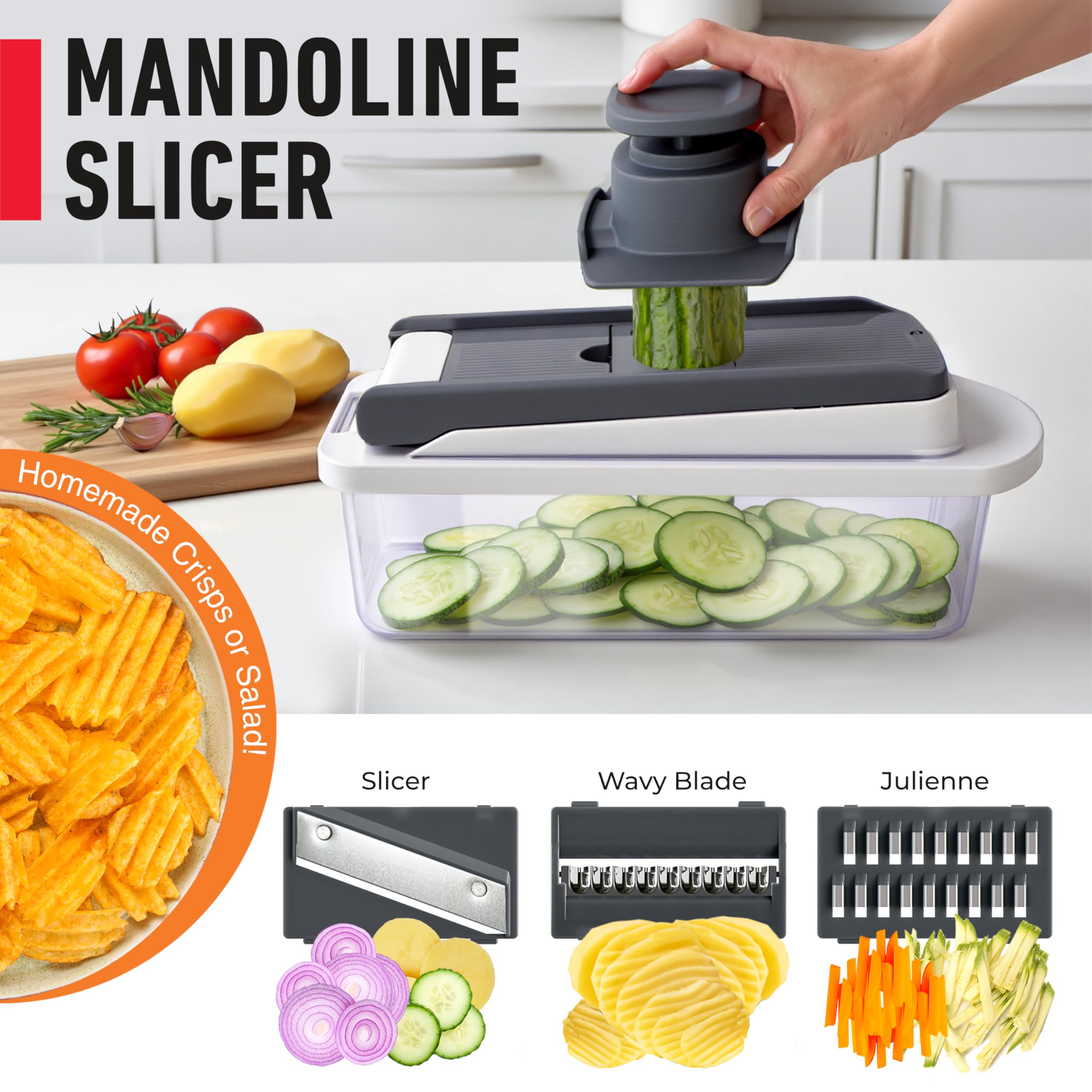 Mueller The Real Original Pro Vegetable Chopper & Mandoline Slice - Mueller Official Product View 7