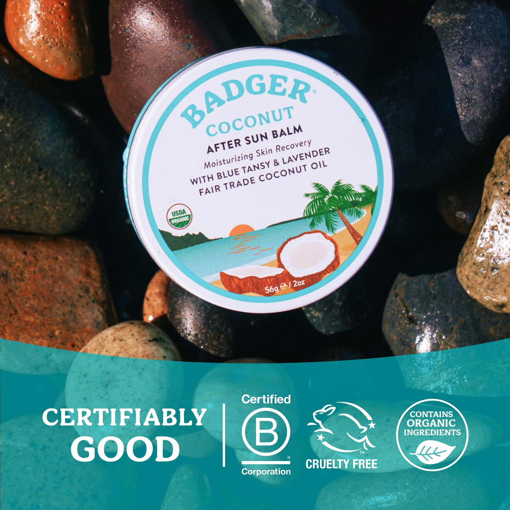 Badger Organic Coconut After Sun Balm – 2 oz Tin
