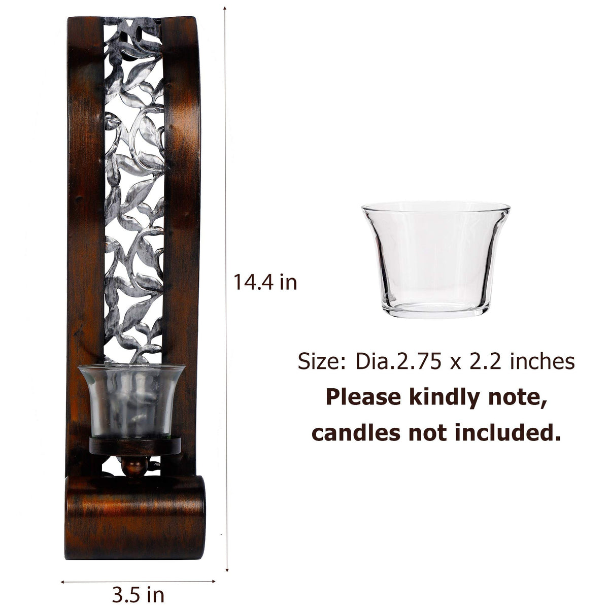Shelving Solution Wall Sconce 14 4 x 3 5 Inch with Tea Light - Shelving Solution Official Imagery - 4