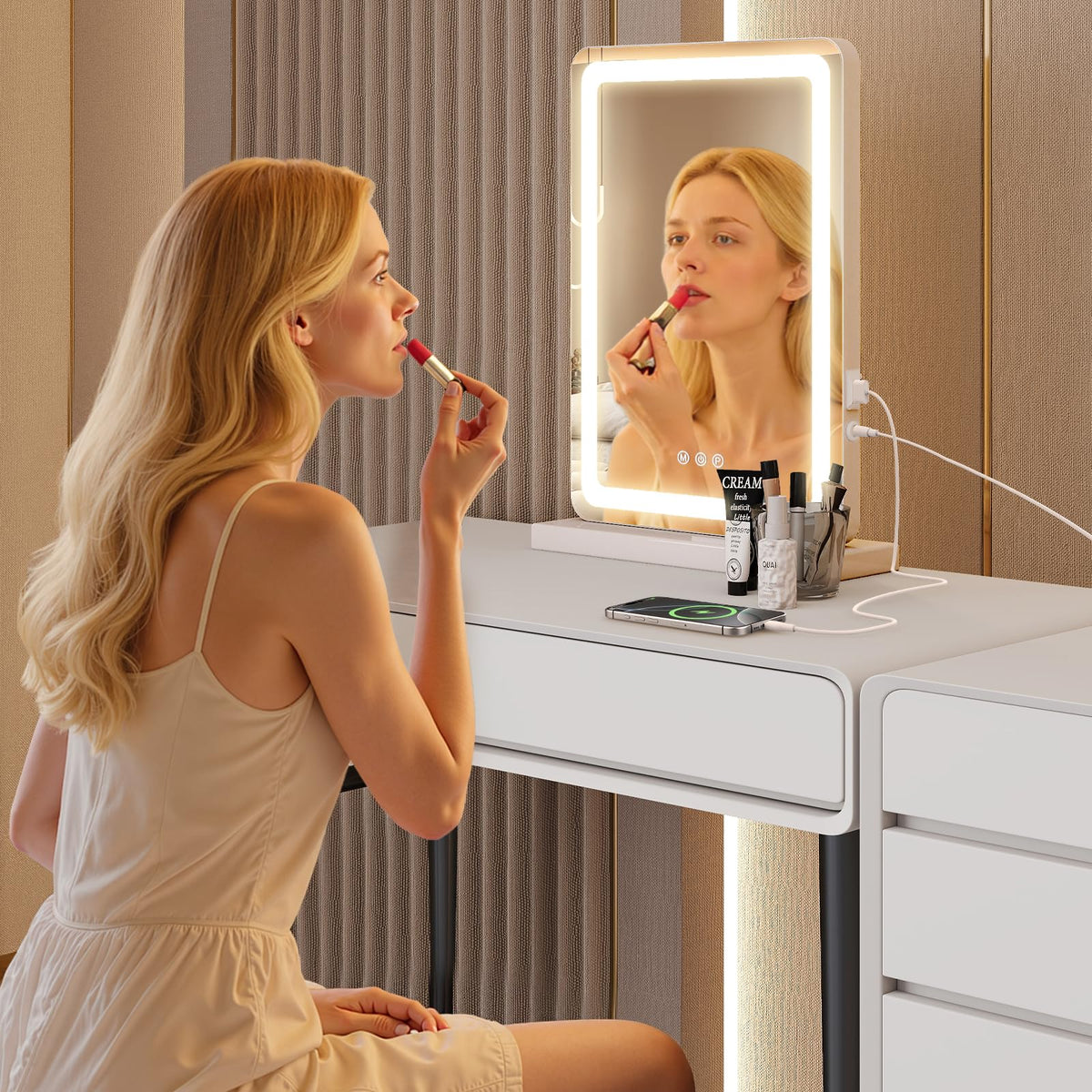 NEWBULIG LED Vanity Mirror 17 x13 Portable Desk Makeup - NEWBULIG Official Imagery - 8