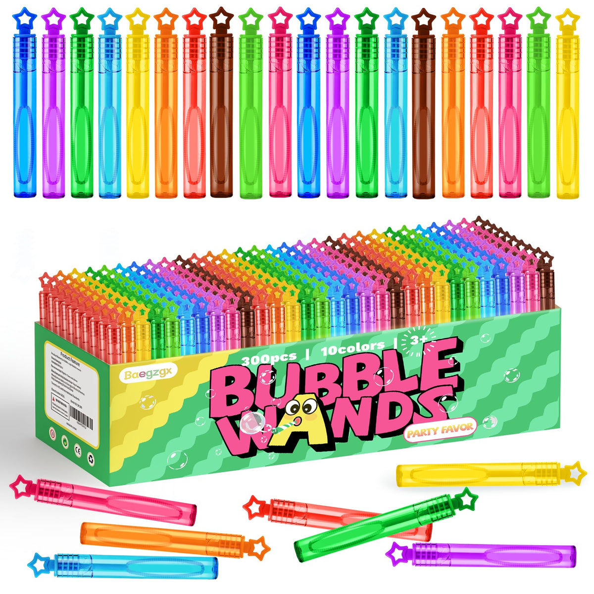 200 Pcs Mini Bubble Wands 10 Colors Circle Party Favors for - Baegzgx Official Imagery - 8