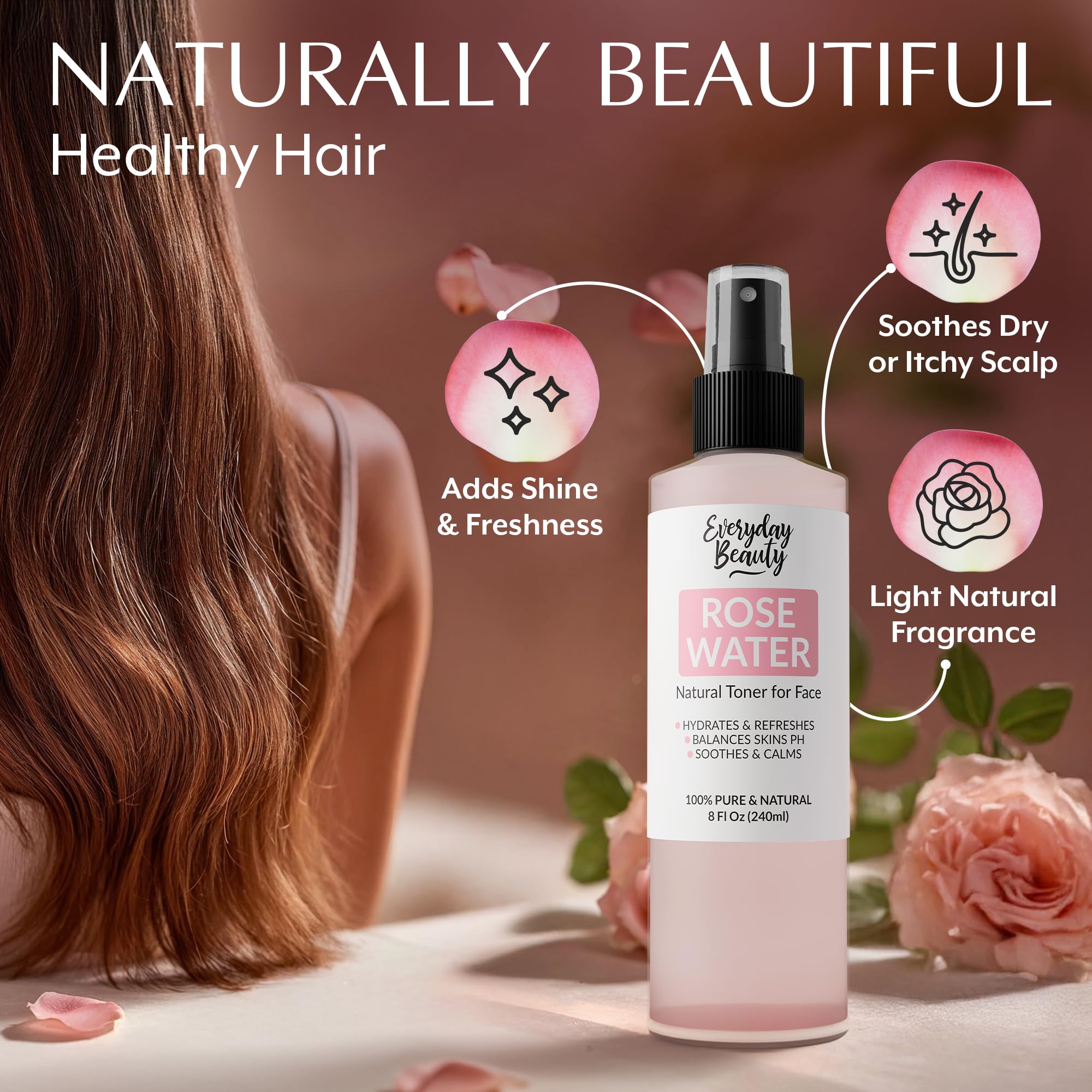 Everyday Beauty Rose Water Spray for Face - Everyday Beauty Helping You Feel Beautiful Inside And Out Official Product Imagery - 5