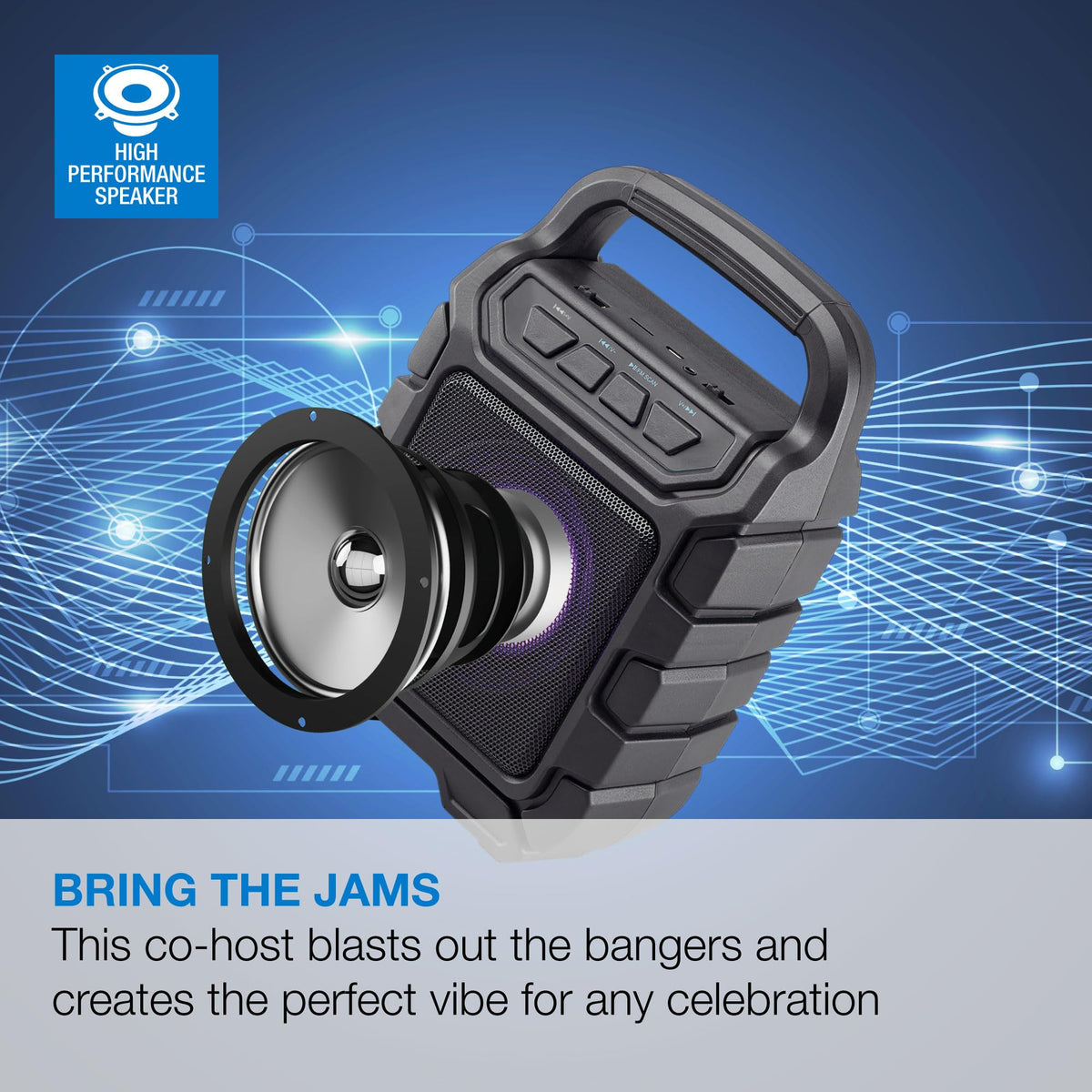 iLive Bluetooth Party Speaker with FM Radio USB SD Card LED - iLive Electronics Official Imagery - 6