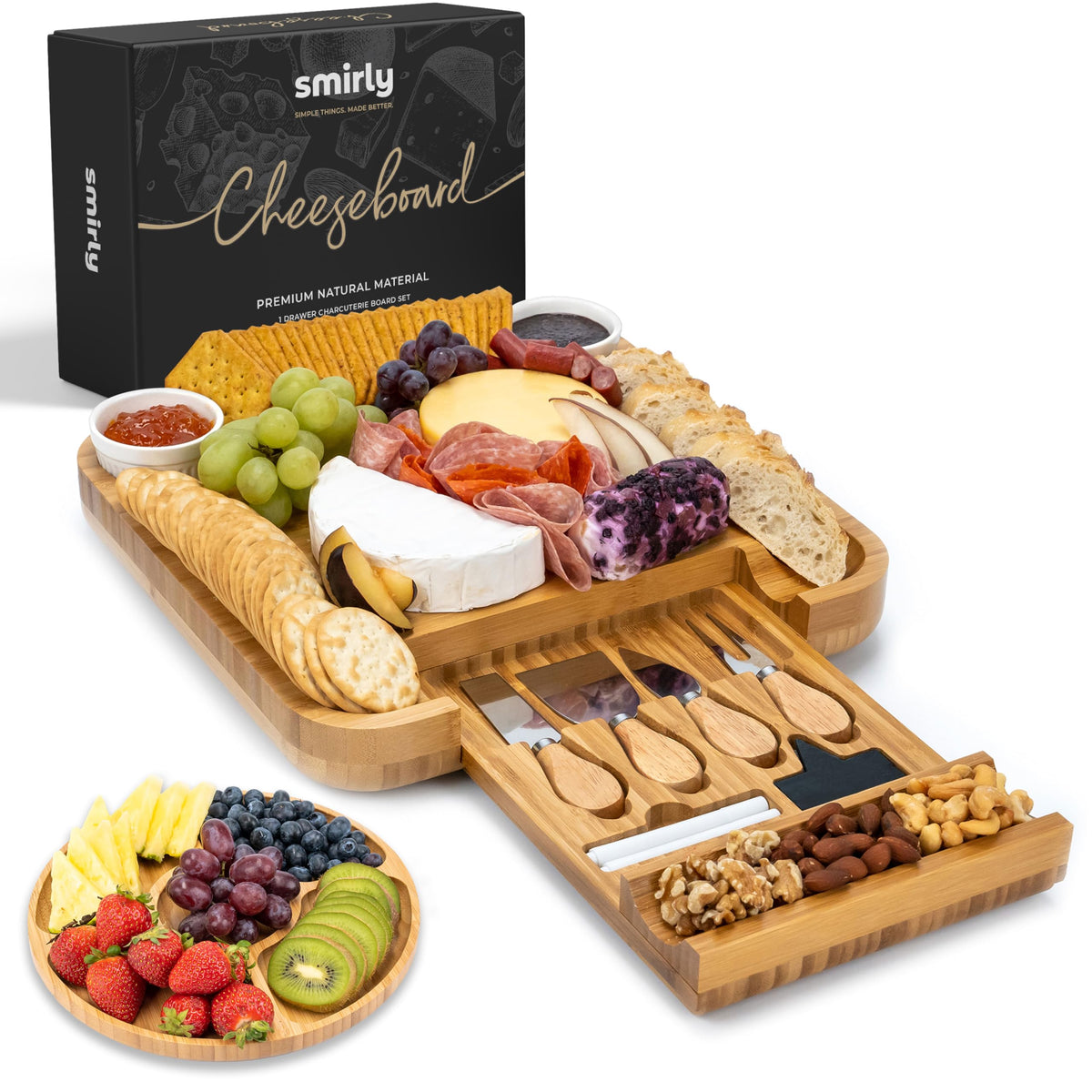SMIRLY Charcuterie Board Set with Serving Accessories Bamboo - SMIRLY Official Imagery - 1