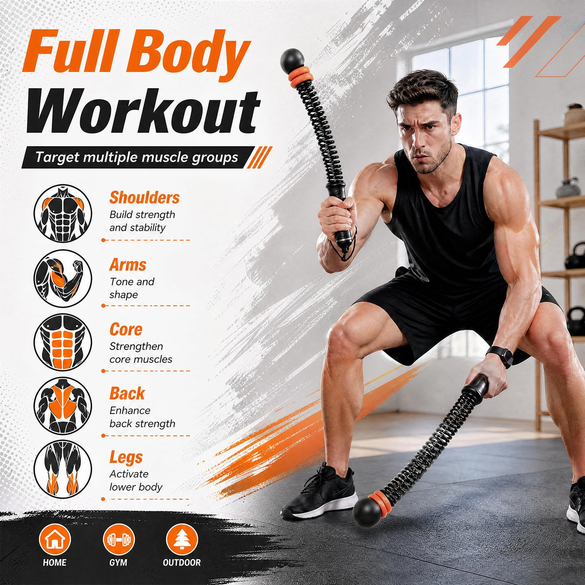 UBeesize Weighted Ropeless Battle Rope Fitness Kit with - UBeesize Official Imagery - 4