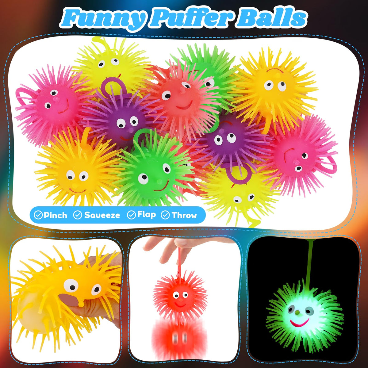 24 PCS Light Up Balls Party Favors for Kids 4 8 8 12 Goodie - Basytodio Official Imagery - 3