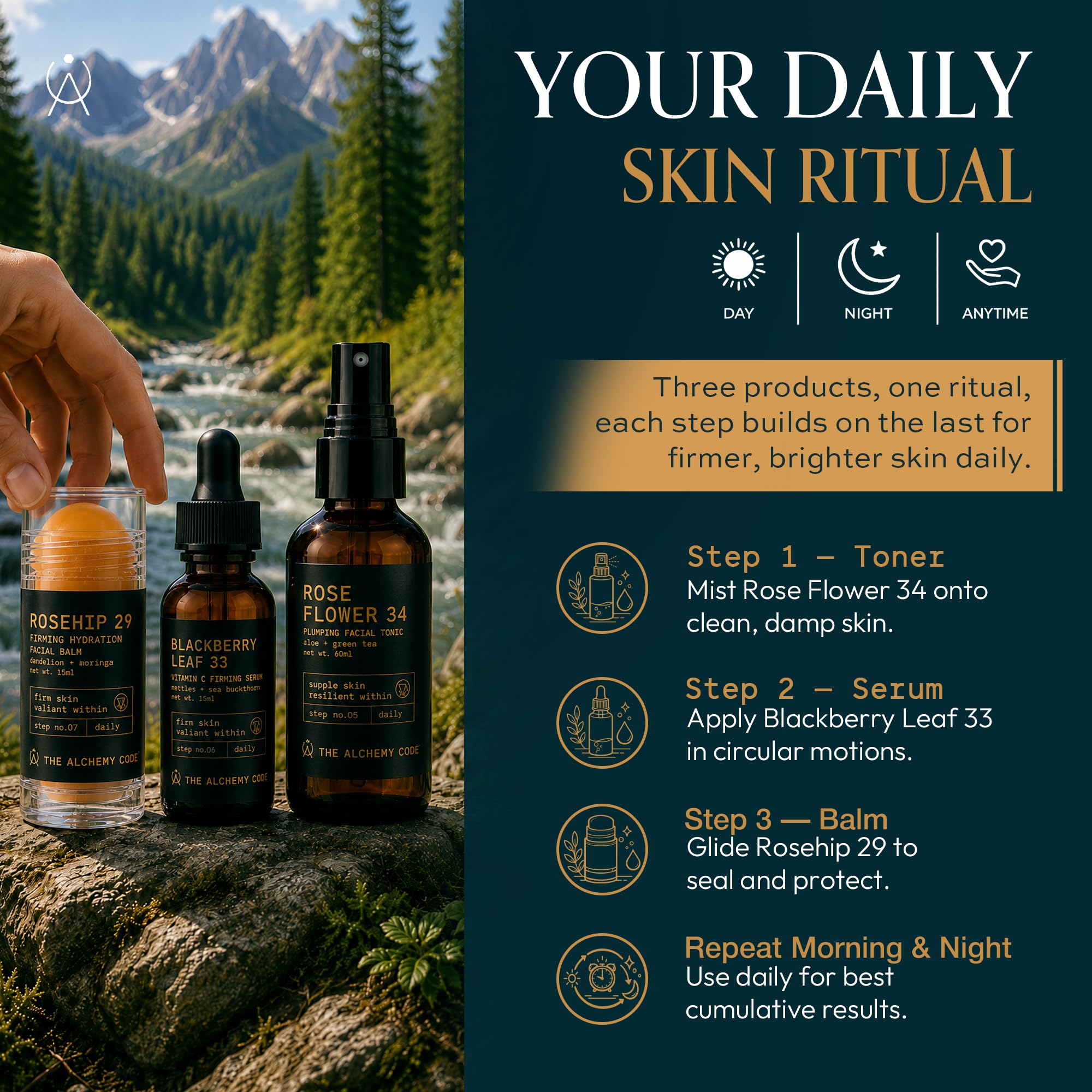 Valiant System Hydration 3-Step Botanical Skincare Ritual - The Alchemy Code
