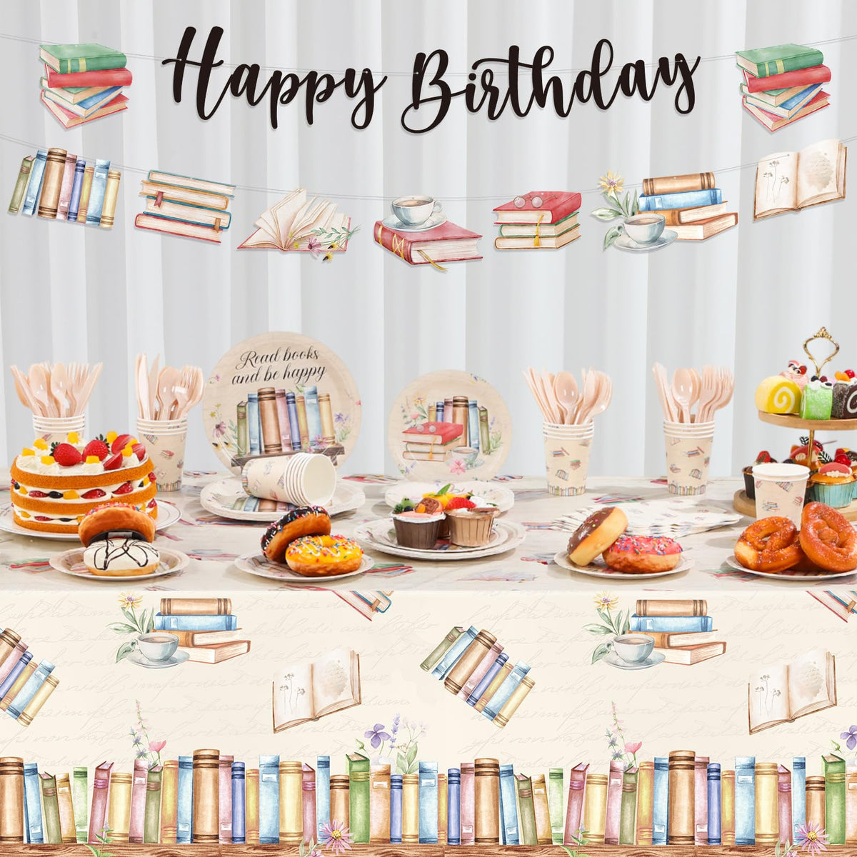 Zhehao 172 Pcs 24 Set Book Themed Birthday Party Tableware - Zhehao Official Imagery - 6
