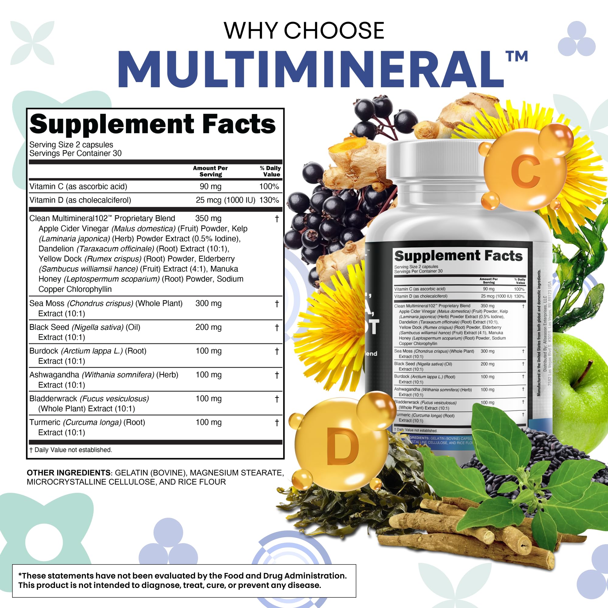 Clean Nutraceuticals Sea Moss Black Seed Oil Ashwagandha Turmeric Blad - View 5