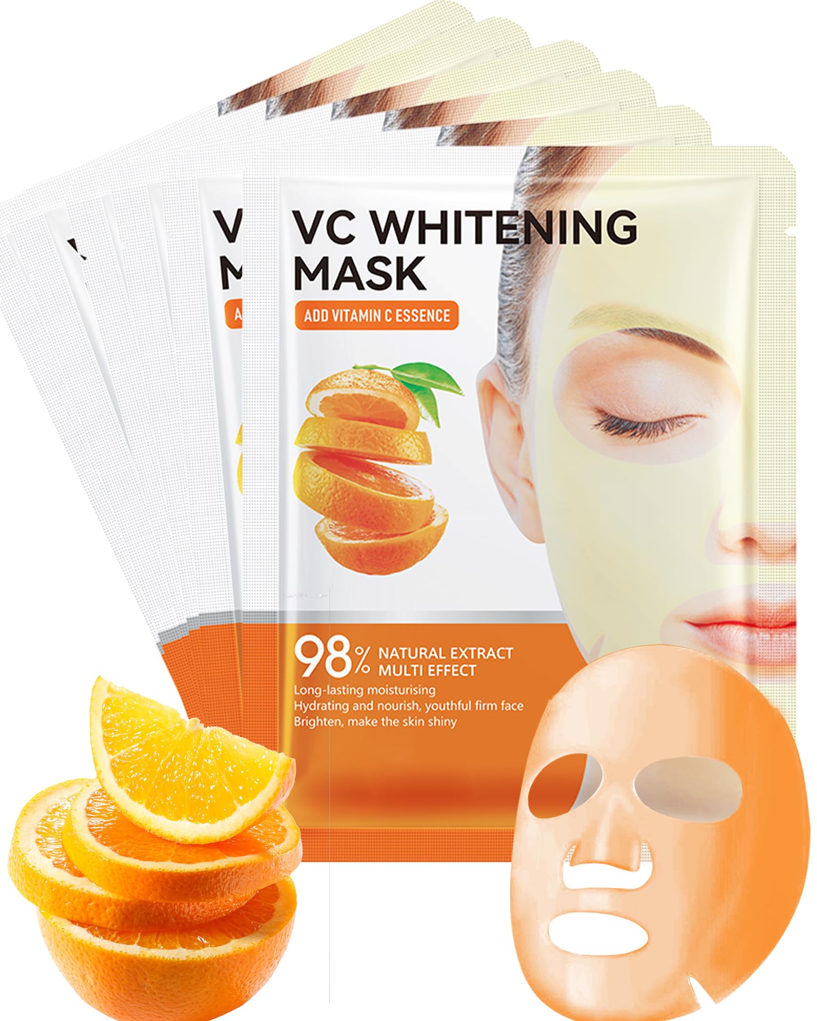 Face Mask Set-6Pcs VC Soft Facial Masks, Hydrating Facial Sheet - LYSdefeu