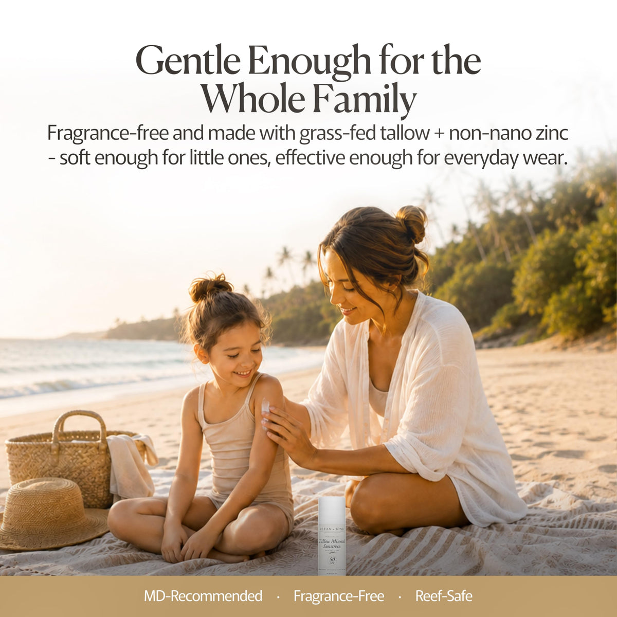 Organic Beef Tallow Sunscreen SPF 50 Zinc Oxide Unscented - Clean + Kind Official Imagery - 7