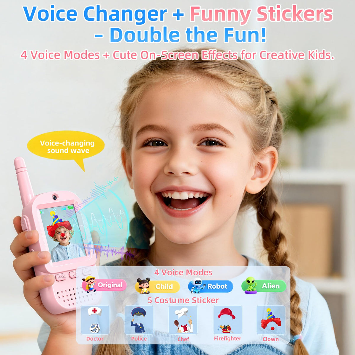 Video Walkie Talkies for Kids 2 Pack Rechargeable Intercom - ESIYTGOP Official Imagery - 3