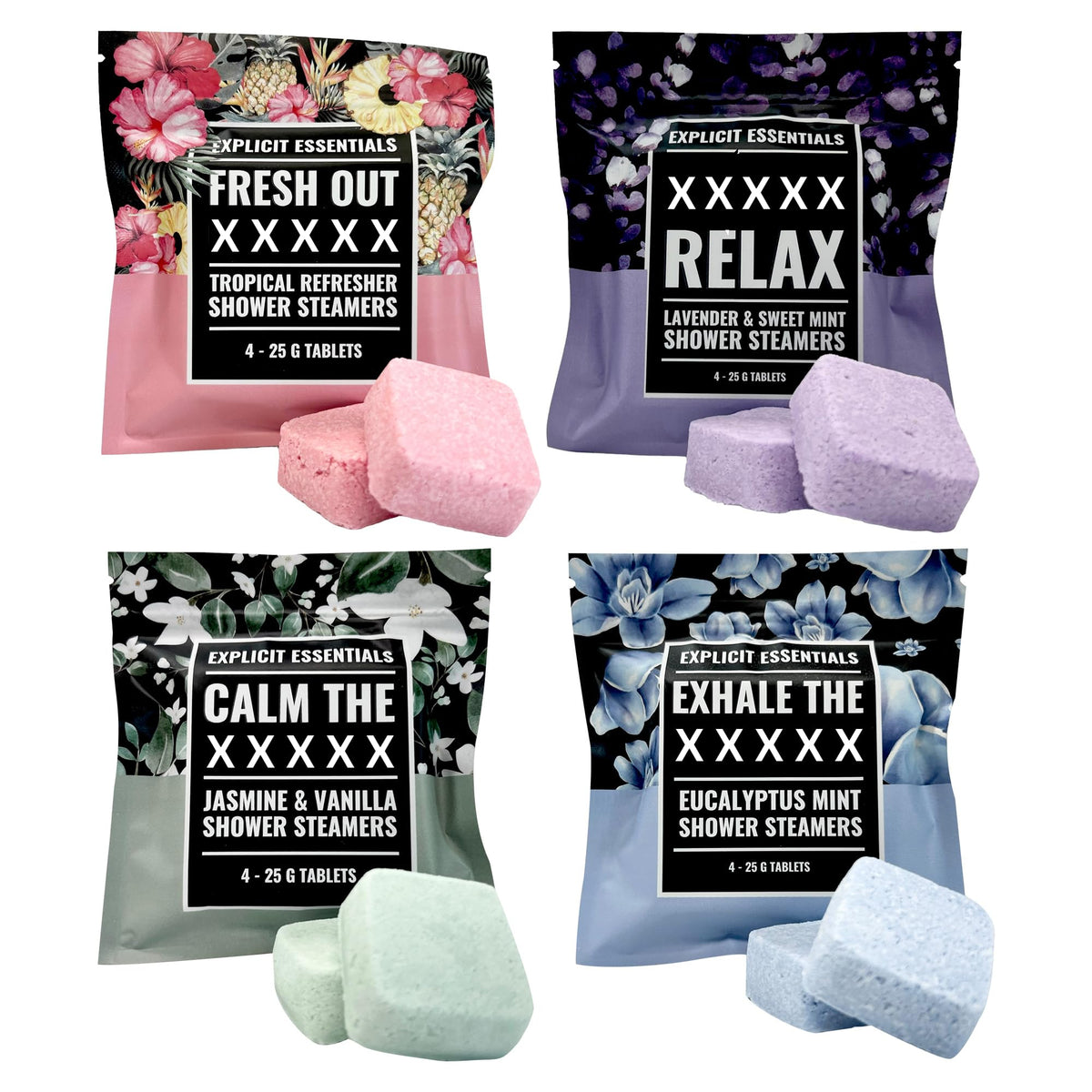 Explicit Essentials Shower Steamers Gift Set - Explicit Essentials Official Imagery - 2
