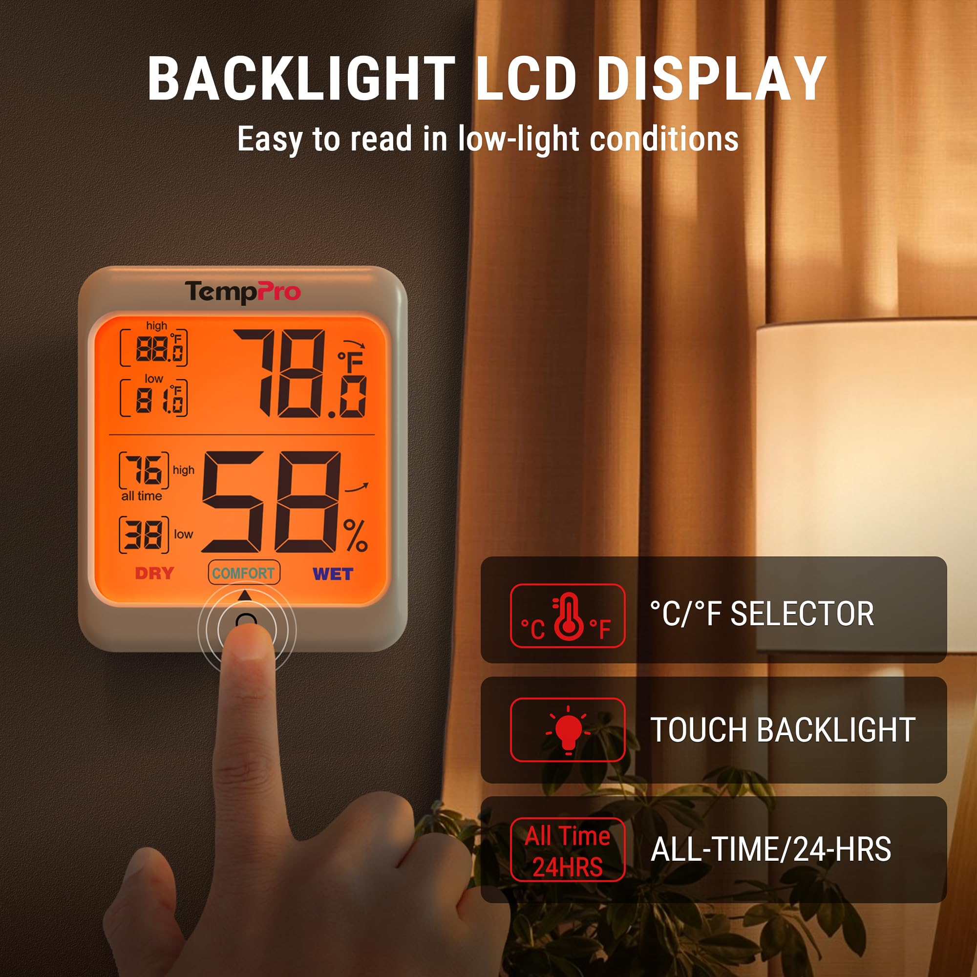 TempPro TempAir Digital Hygrometer Indoor Thermometer for Home - View 4