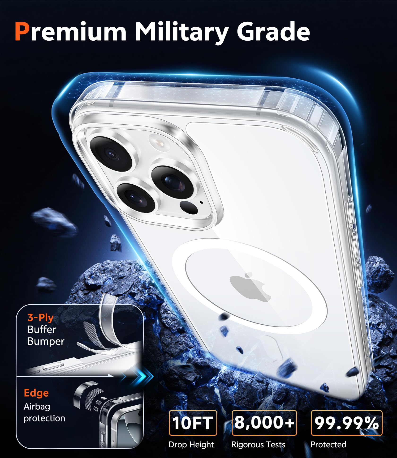 FNTCASE for iPhone 16 Pro - Max Case Compatible with Magsafe Clear - FNTCASE Official Product View 6