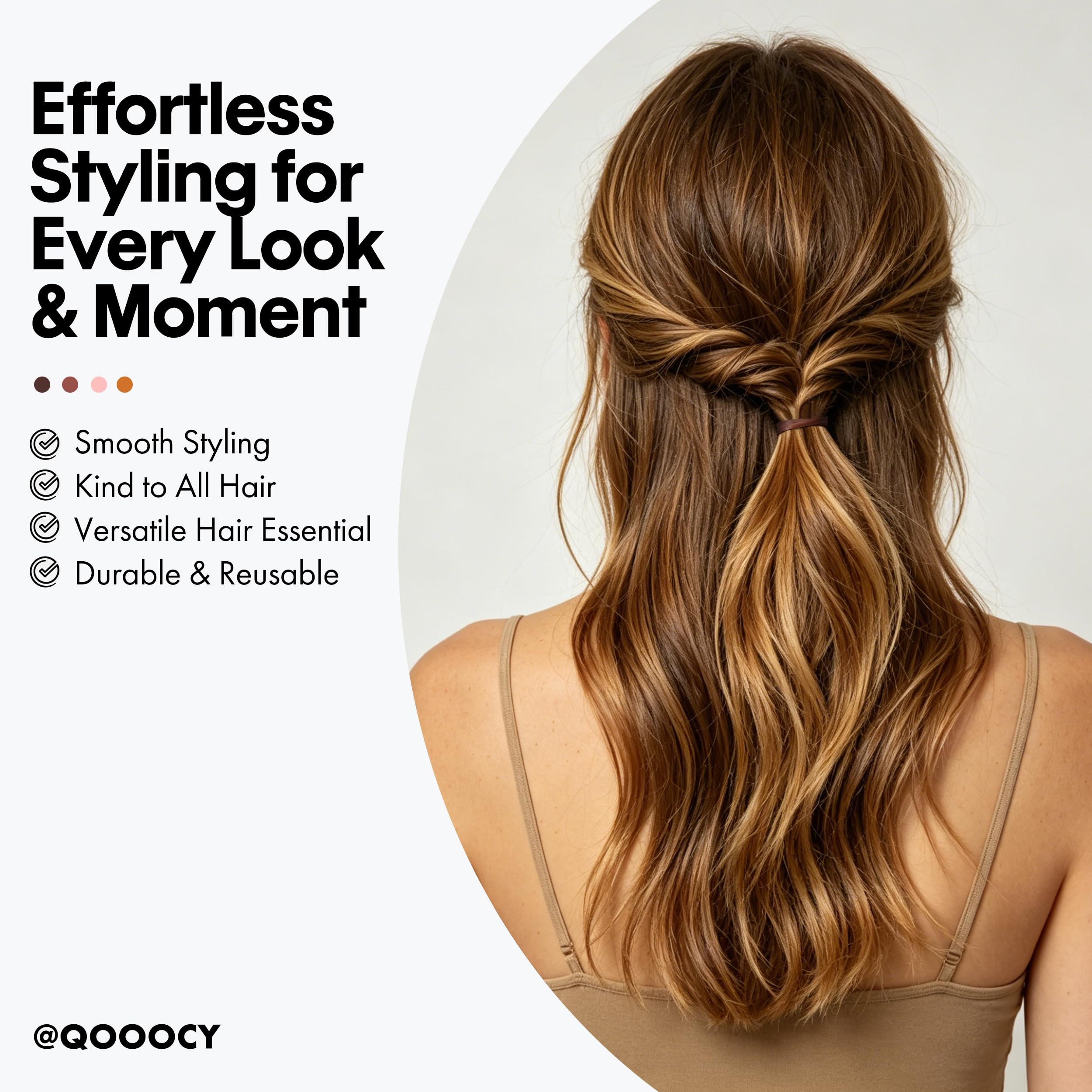 Small Hair Rubber Bands Ponytail Elastics Braiding, Caramel, 1000 Ct