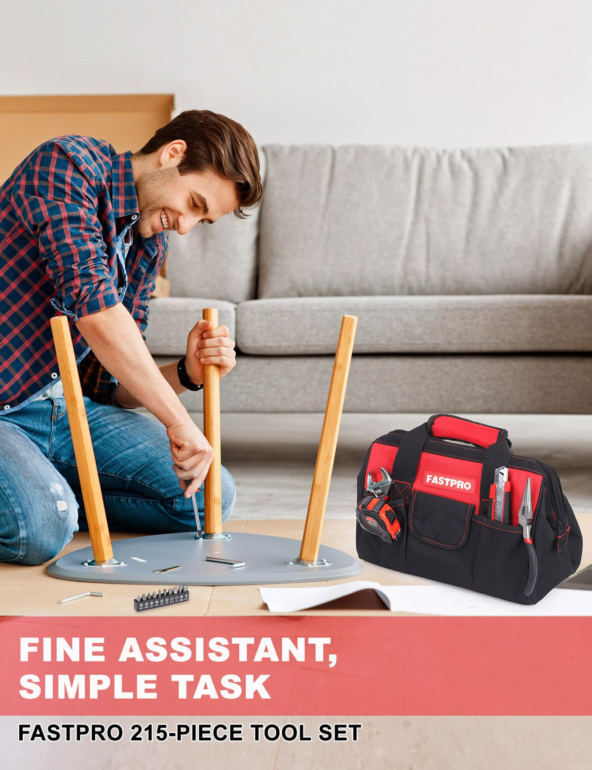 FASTPRO 215 Piece Home Repairing Tool Set with 12 Inch Bag - FASTPRO Official Imagery - 4