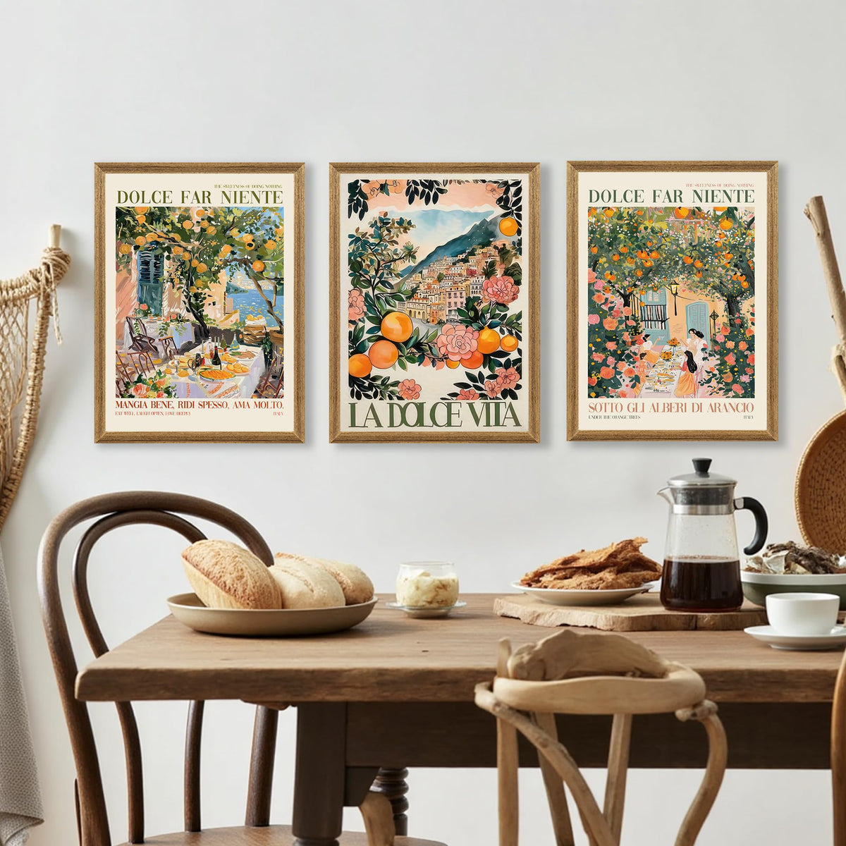 SYWENNOI Triptych Dolce Far Niente Framed Cnavas Wall Art - SYWENNOI Official Imagery - 5
