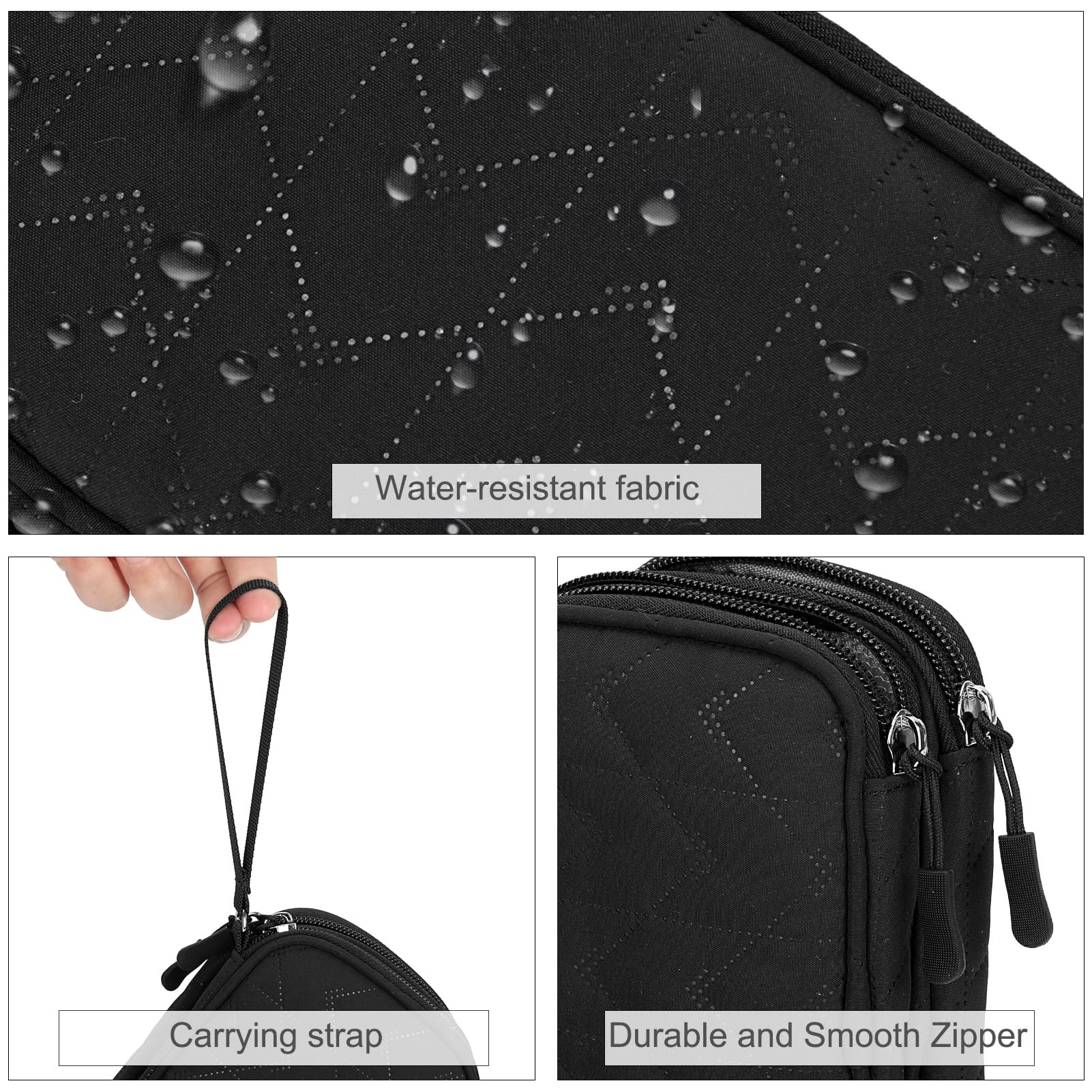 FYY Electronic Organizer, Travel Tech Pouch, Cable Organizer Black Qui - View 4