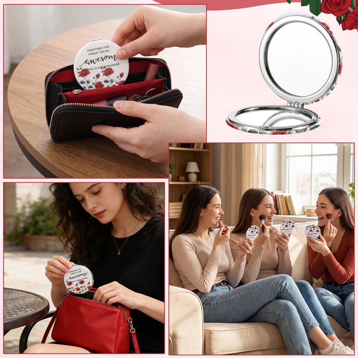 Geetery 12 Sets Inspirational Compact Mirror Bulk Gift for - Geetery Official Imagery - 8