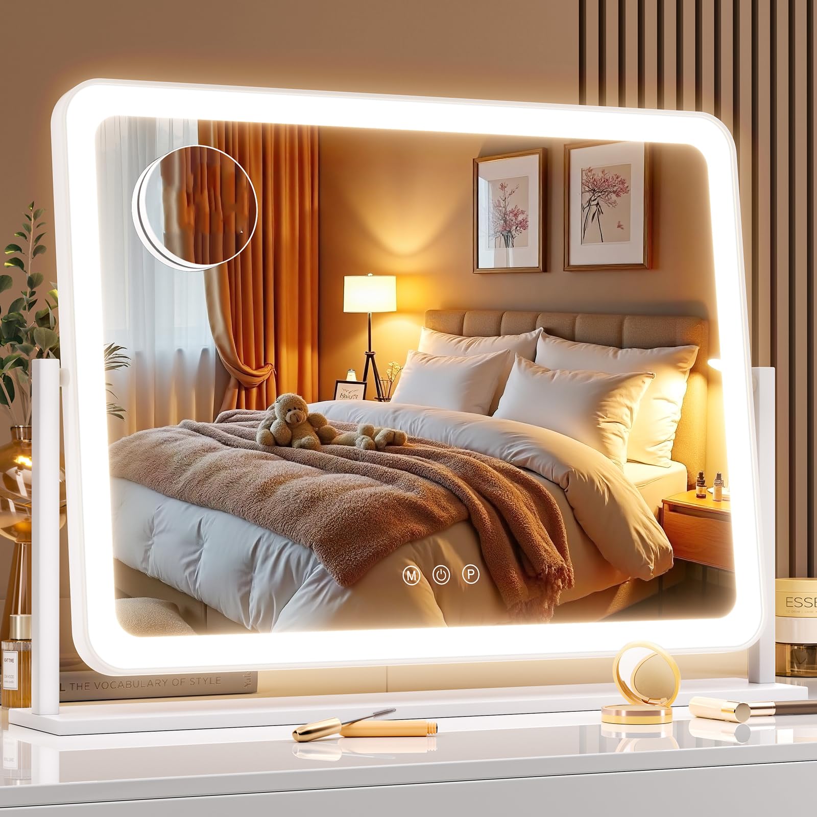 Gvnkvn Lighted Makeup Mirror, 17.3"x13" Hollywood Vanity Mirror w - Gvnkvn Official Product View 9