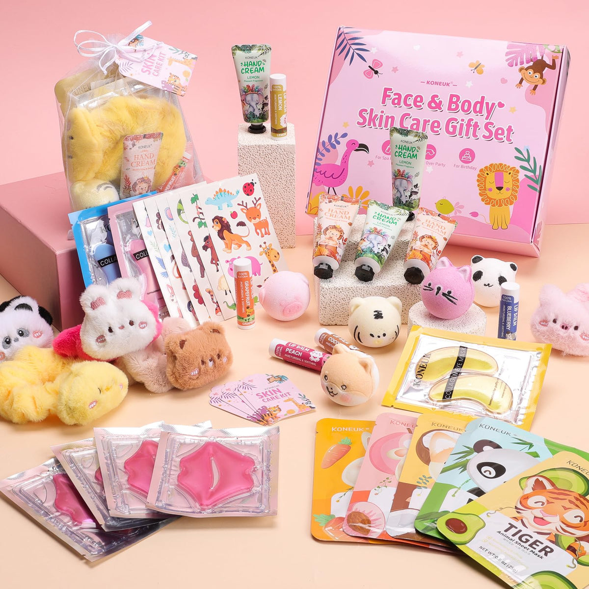 KONEUK 70PCS Animal Spa Party Supplies for Girls Spa Party - KONEUK Official Imagery - 8
