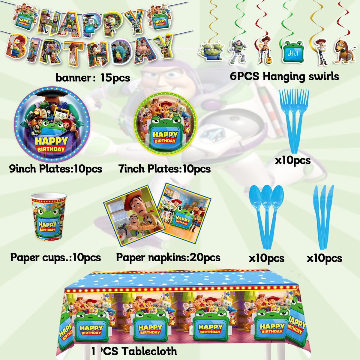 102Pcs Toy Story 5 Birthday Decorations Complete Party - Lonvichtt Official Imagery - 3