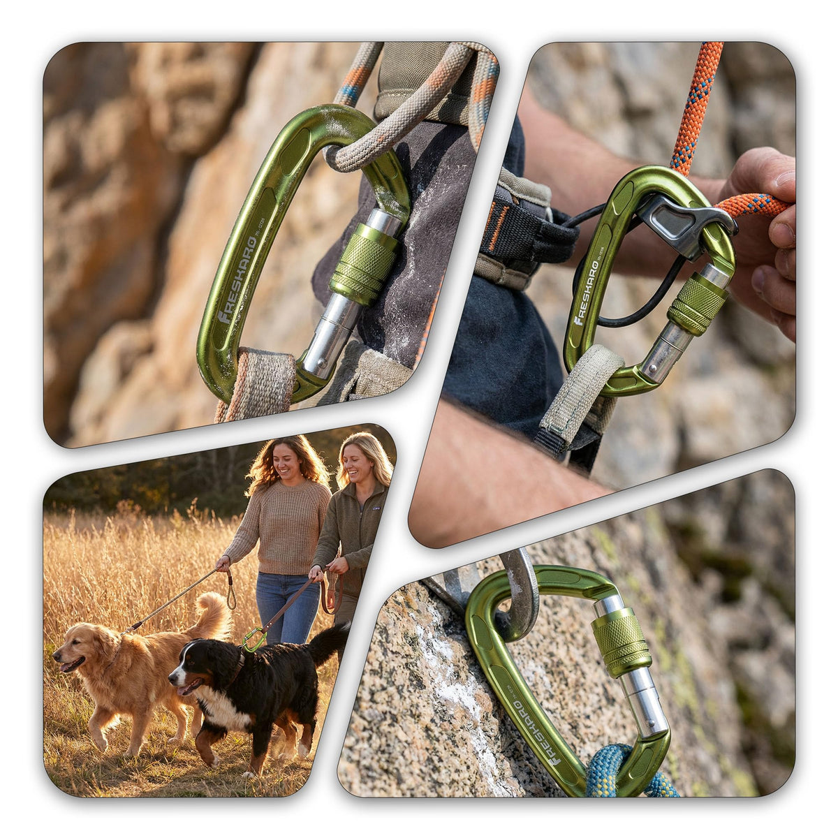 4inches 25kN 5621lbs Climbing Carabiners UIAA CE Certified - FresKaro Official Imagery - 5