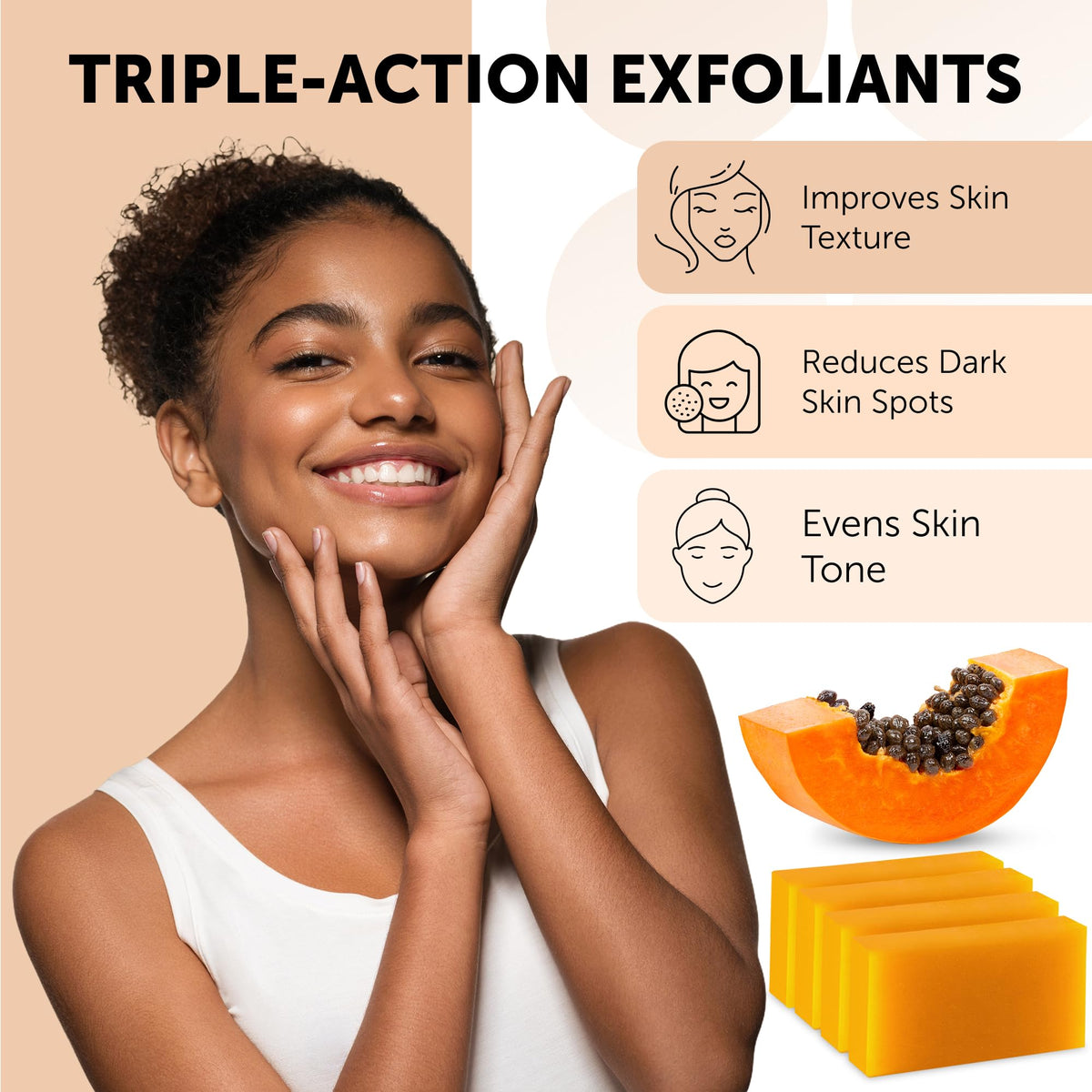 VALITIC Papaya and Turmeric Kojic Acid Soap Bar for Dark - VALITIC Official Imagery - 3