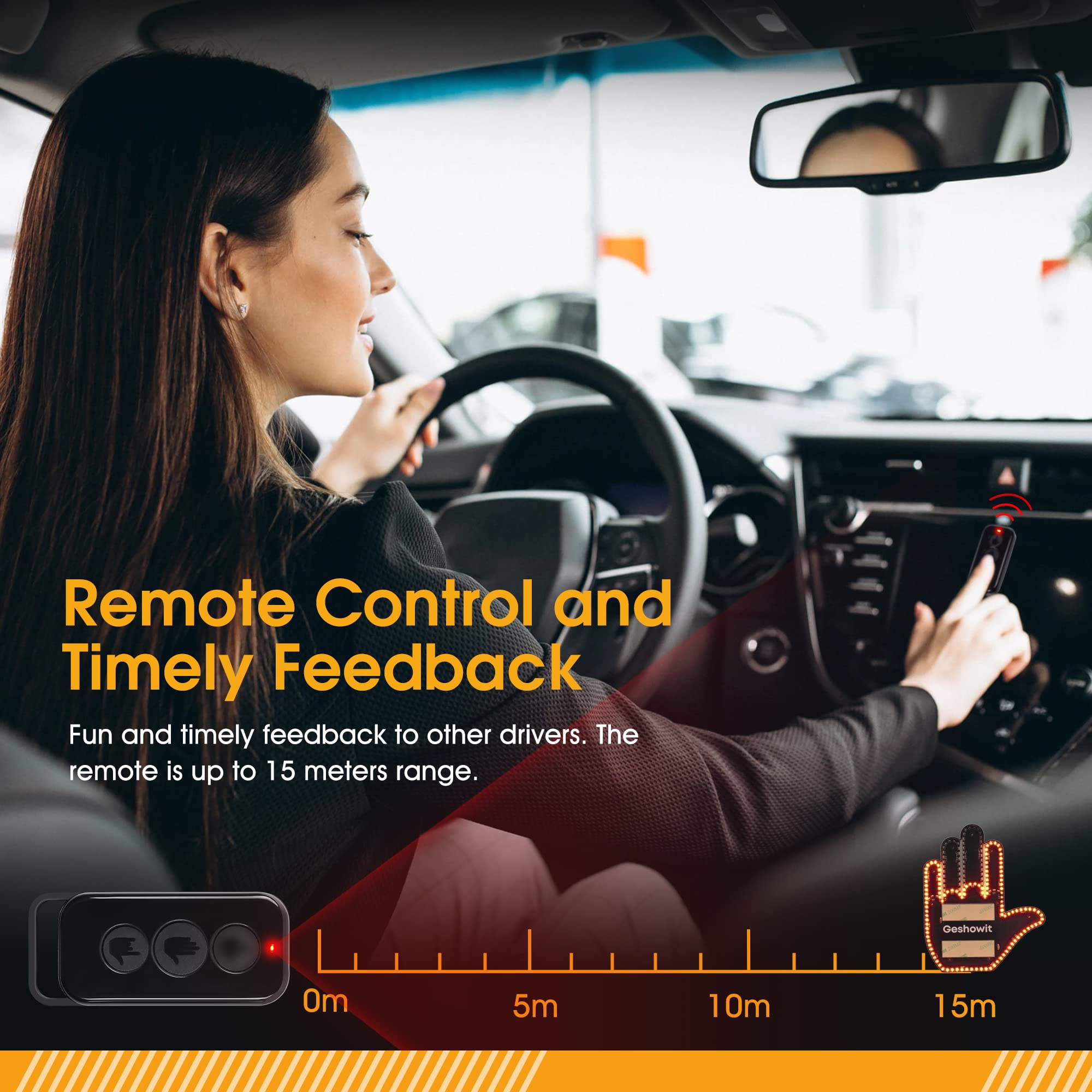 Bicboz Car Finger Light with Remote - Give The Bird & Wave & Love - Bicboz Official Product View 5