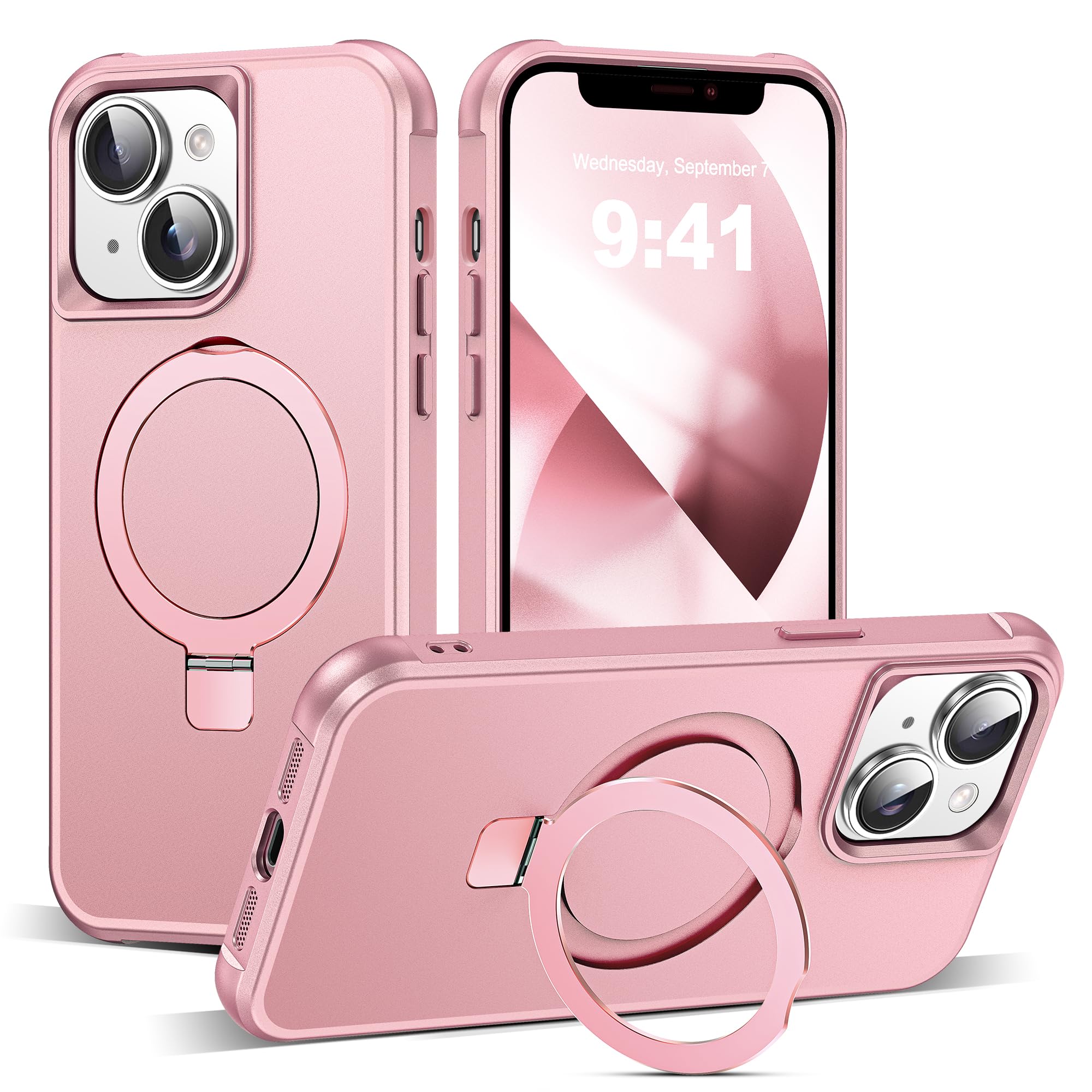 SKYLMW Compatible with iPhone 13 14 Case with Stand Rose - SKYLMW Official Imagery - 2