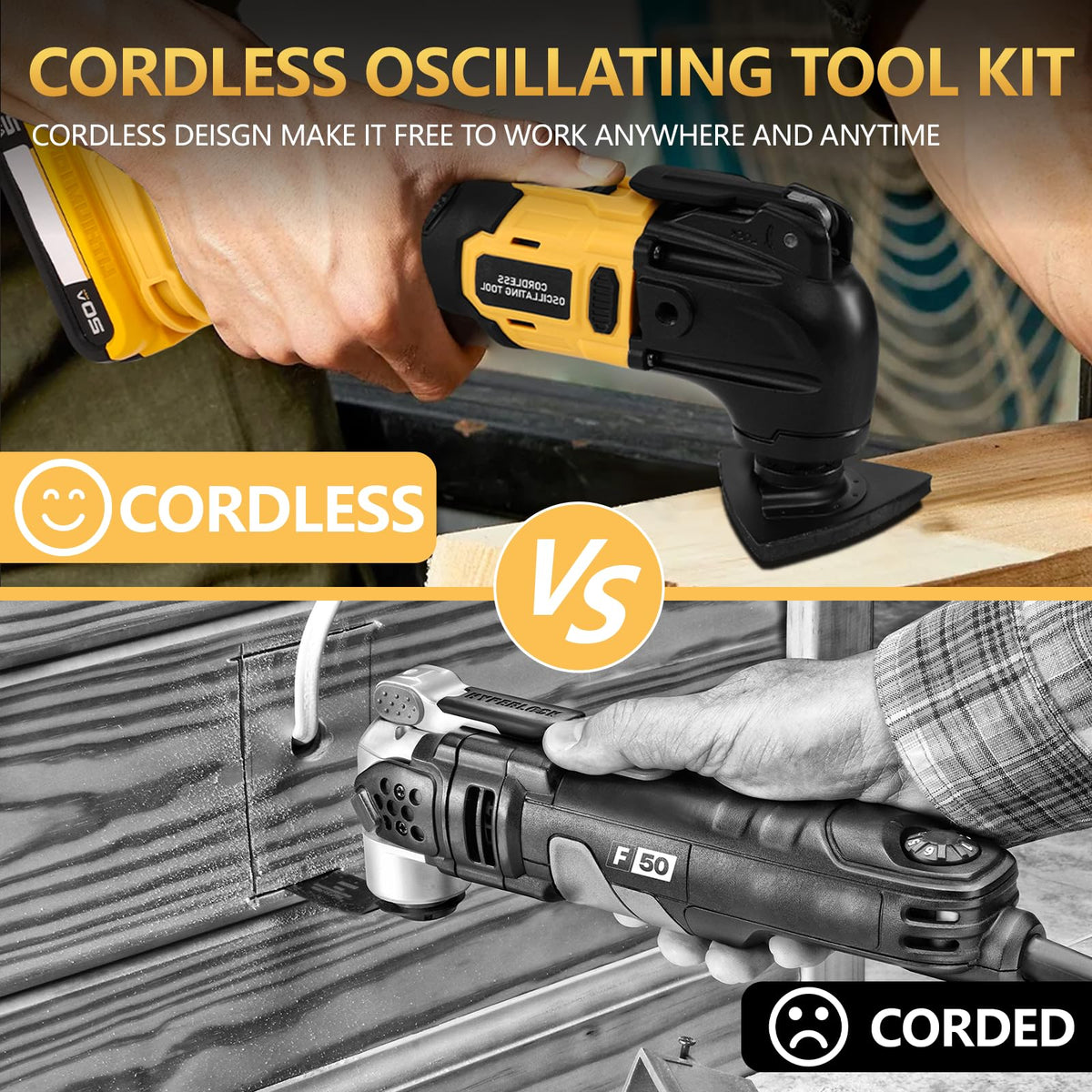 Cordless Oscillating Tool Brushless Orbiting Tool Compatible - Labfintom Official Imagery - 4