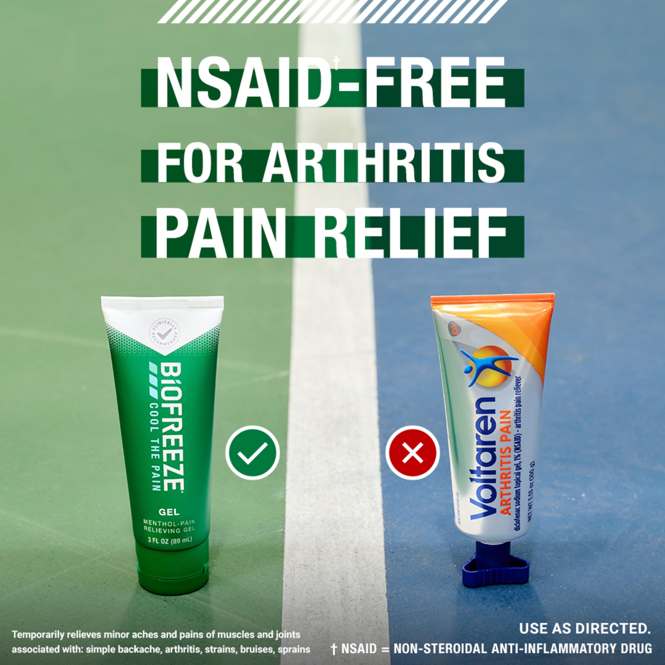 Biofreeze Overnight Pain Relief Gel, Lavender-Scented Menthol Gel, 3 FL OZ