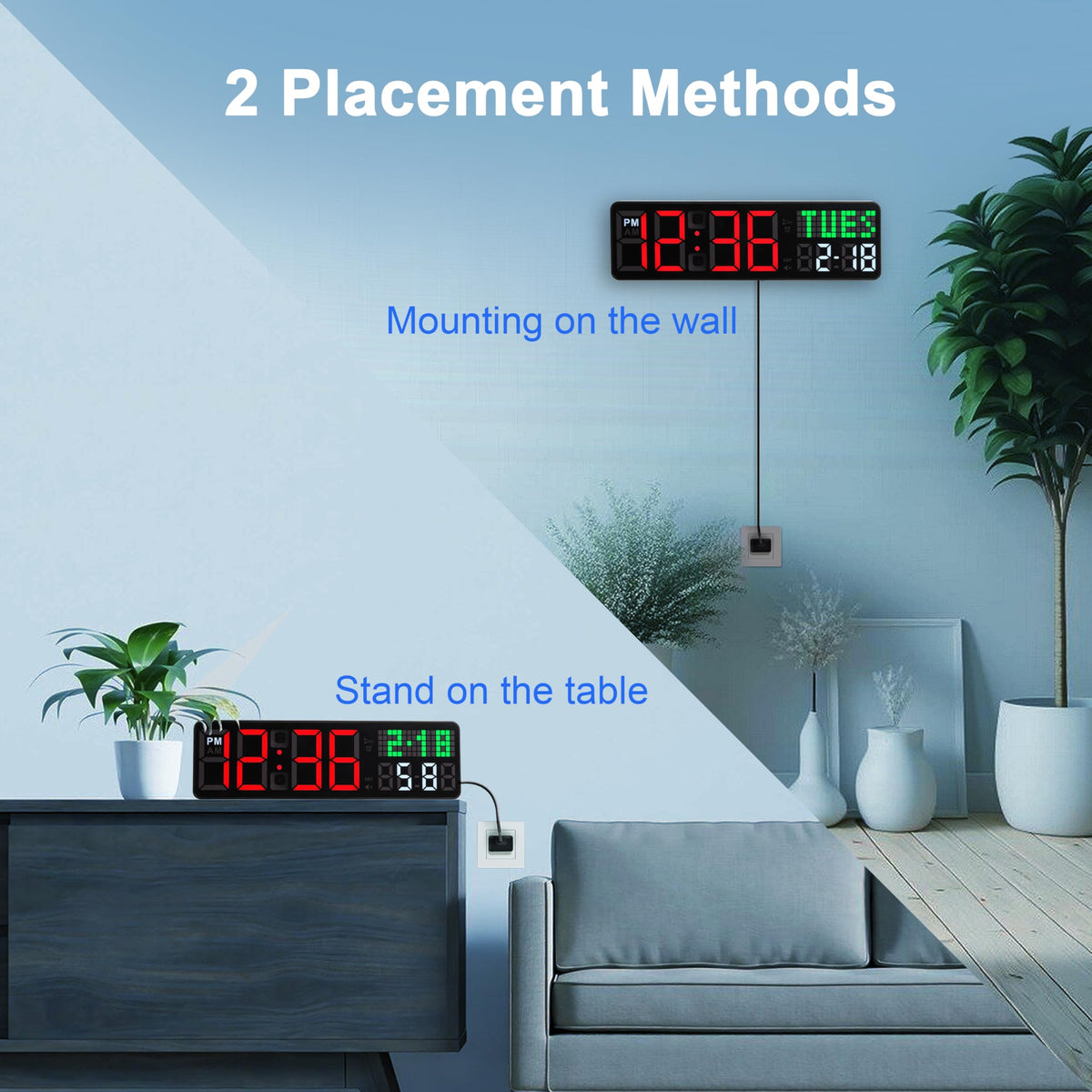 Home Gym Timer 12 Interval Workout Clock with Seconds - LUCORB Official Imagery - 7
